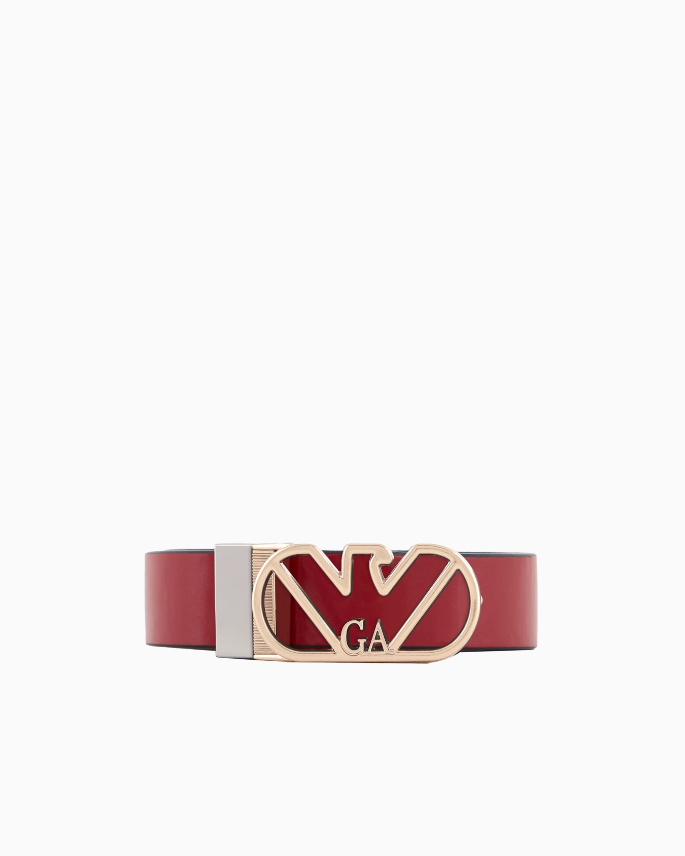 Reversible belt in deer-print leather with eagle buckle Slide 0