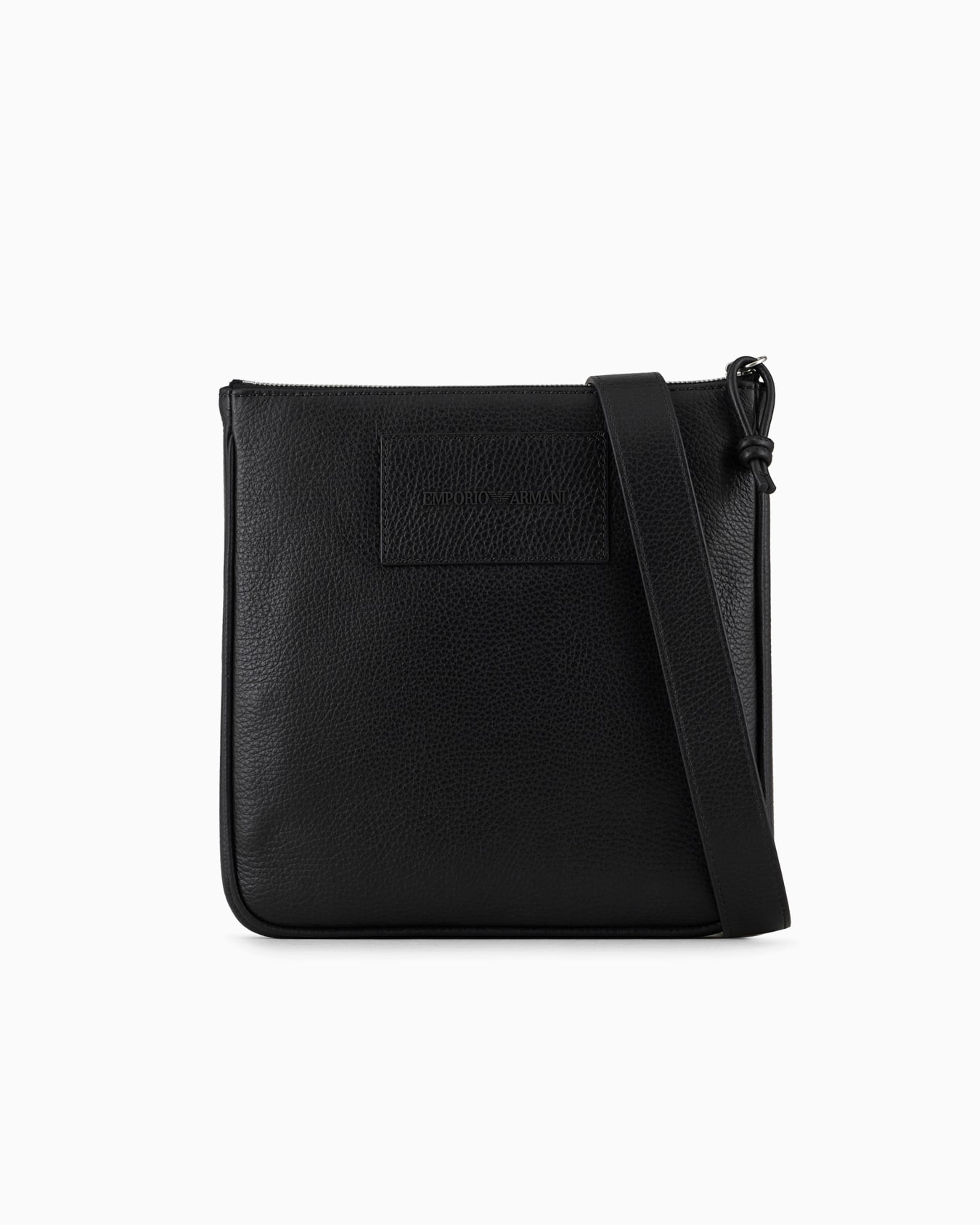 Flat, tumbled leather shoulder bag Slide 0