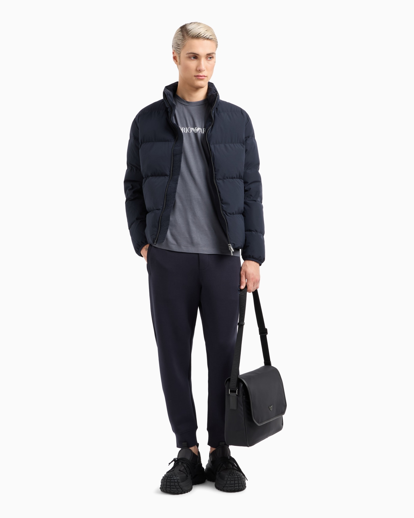 Borsa messenger in nylon riciclato Slide 5