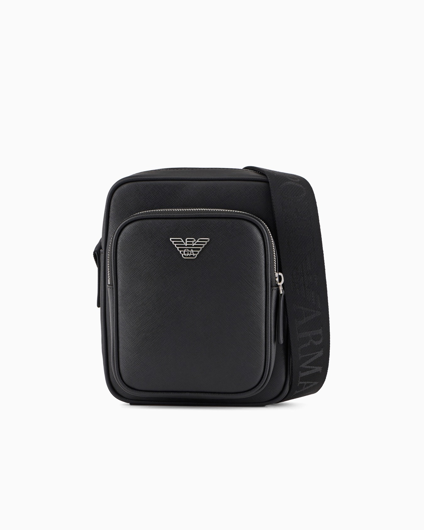 ASV regenerated Saffiano leather shoulder bag with eagle plate Slide 0