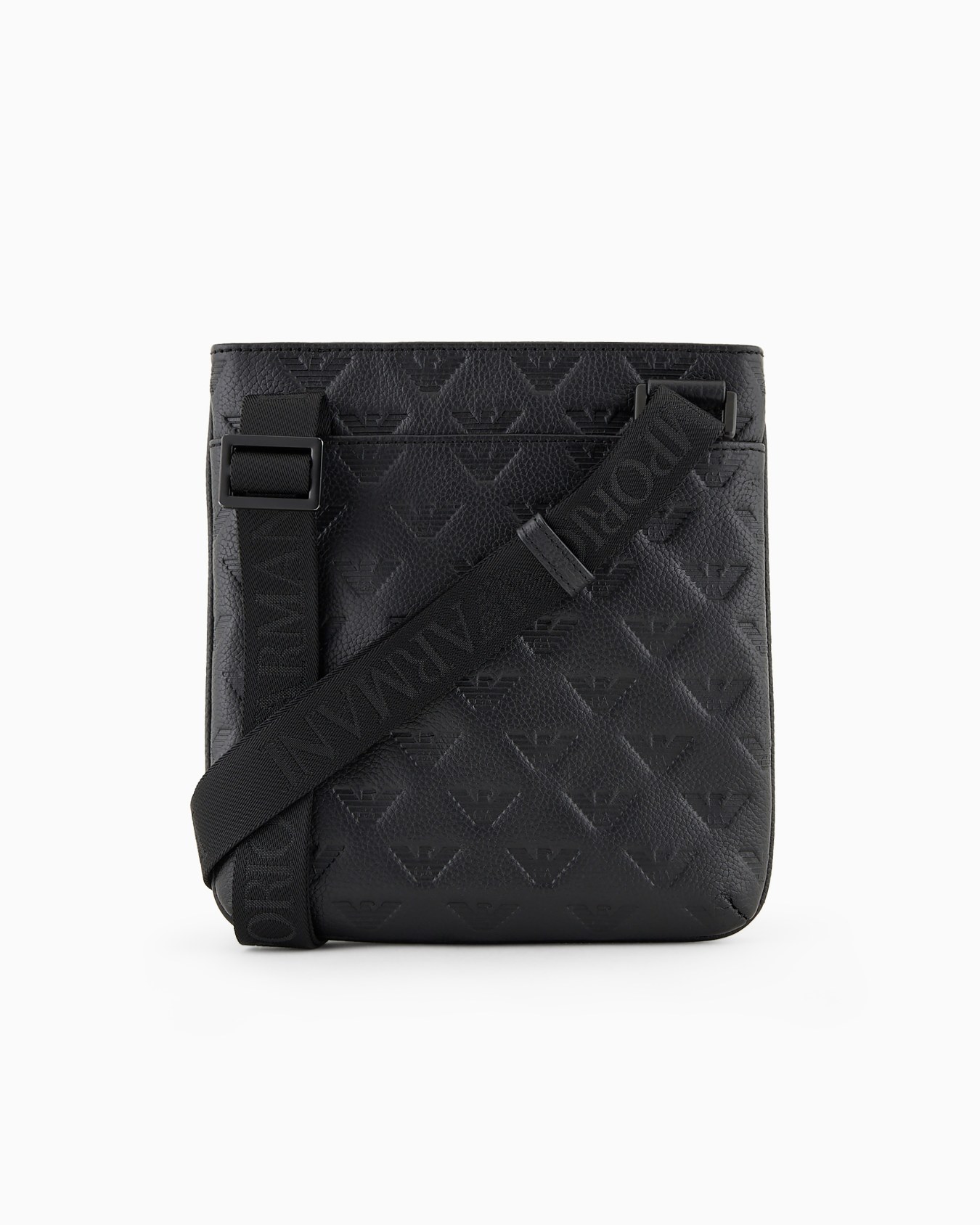 Bolso bandolera plano de piel con motivo de águila en relieve Diapositiva 2