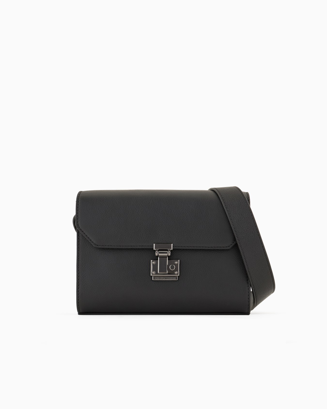 Sac à bandoulière en cuir martelé avec rabat Diapositive 0