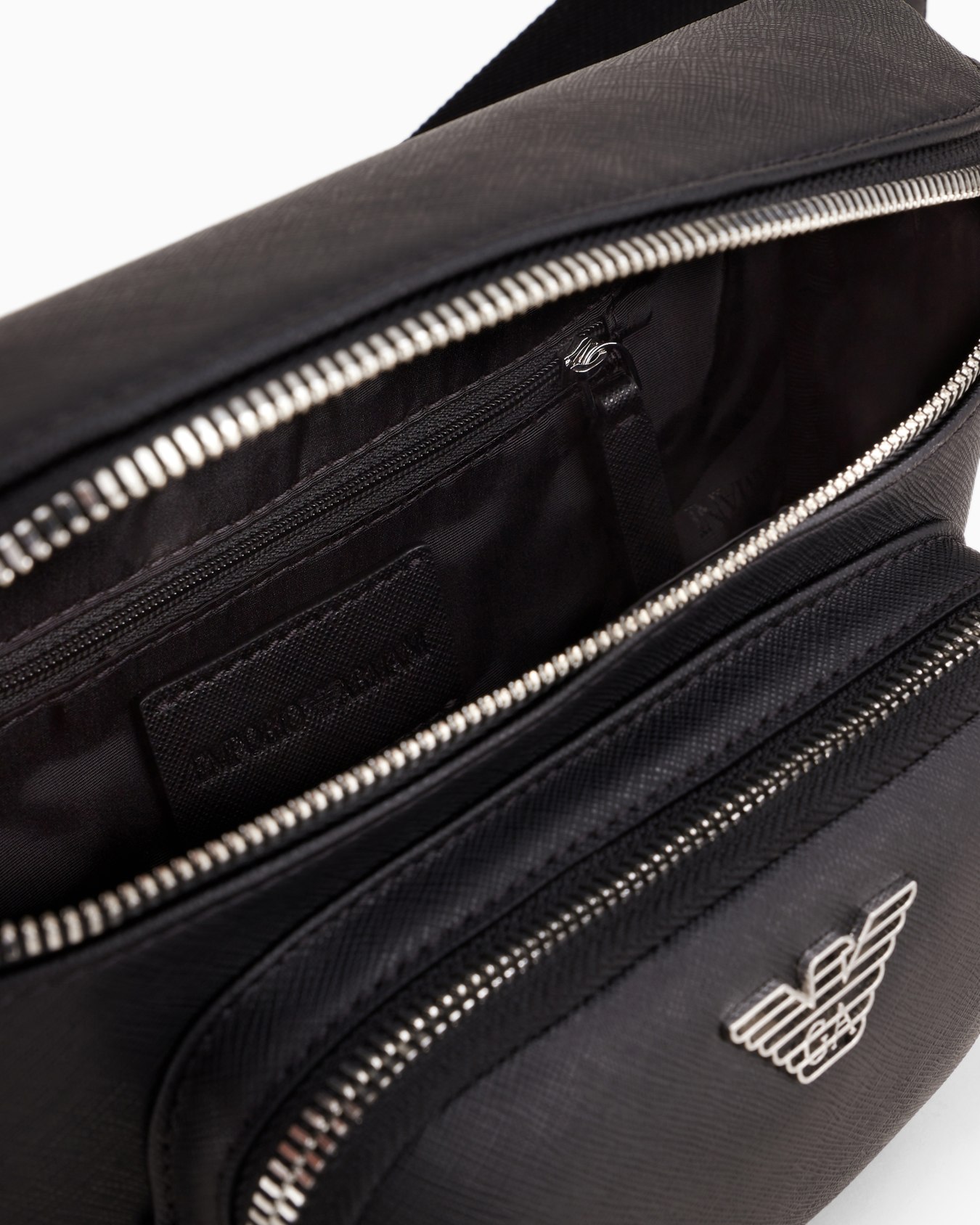 ASV regenerated Saffiano leather belt bag with eagle plate Slide 3