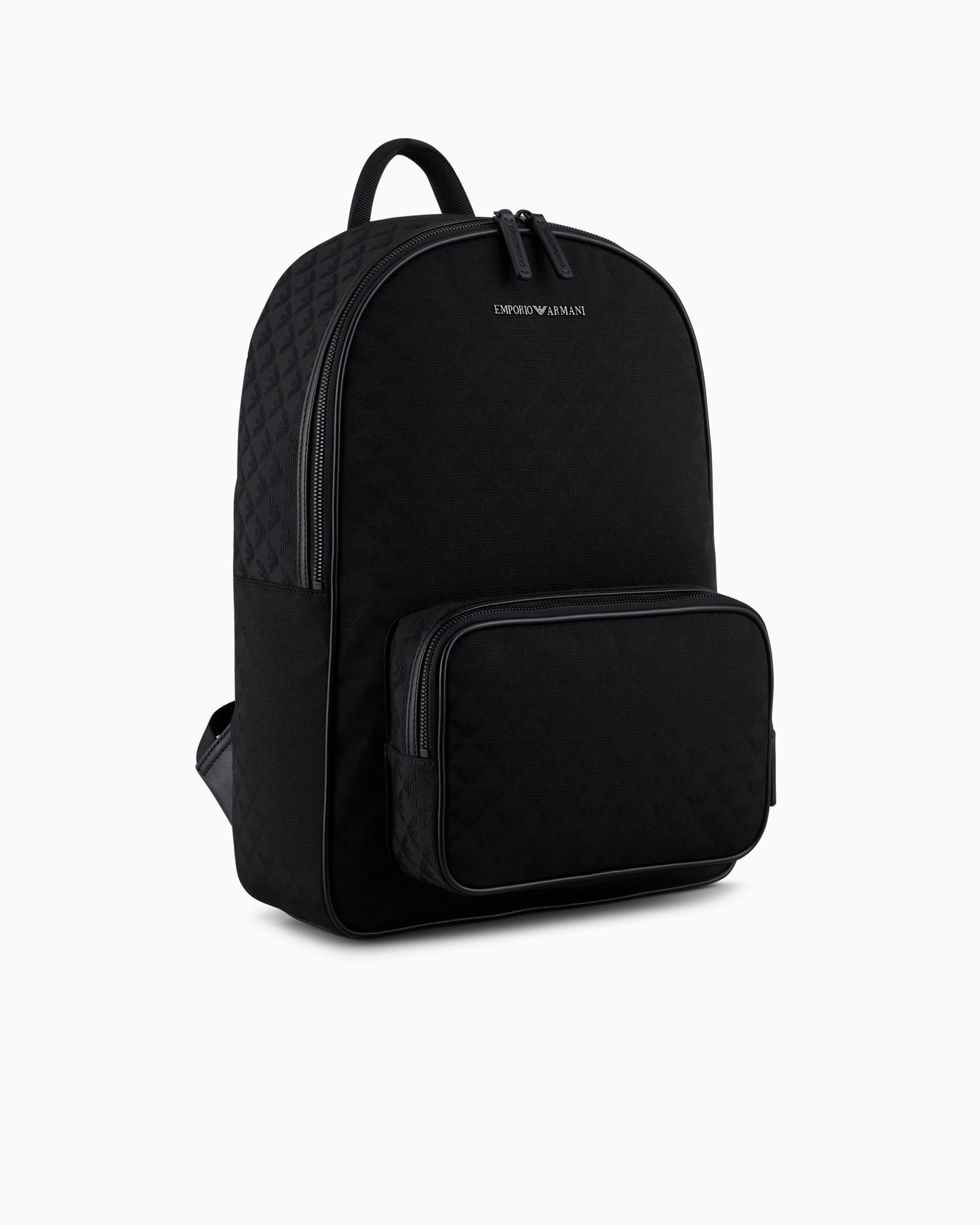 Nylon backpack with all-over jacquard eagle Slide 1