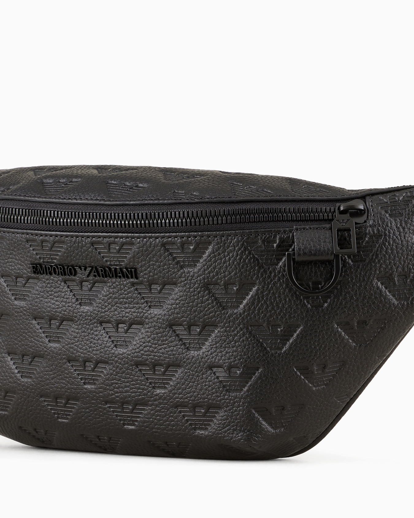 Leather belt bag with all-over embossed eagle Slide 4