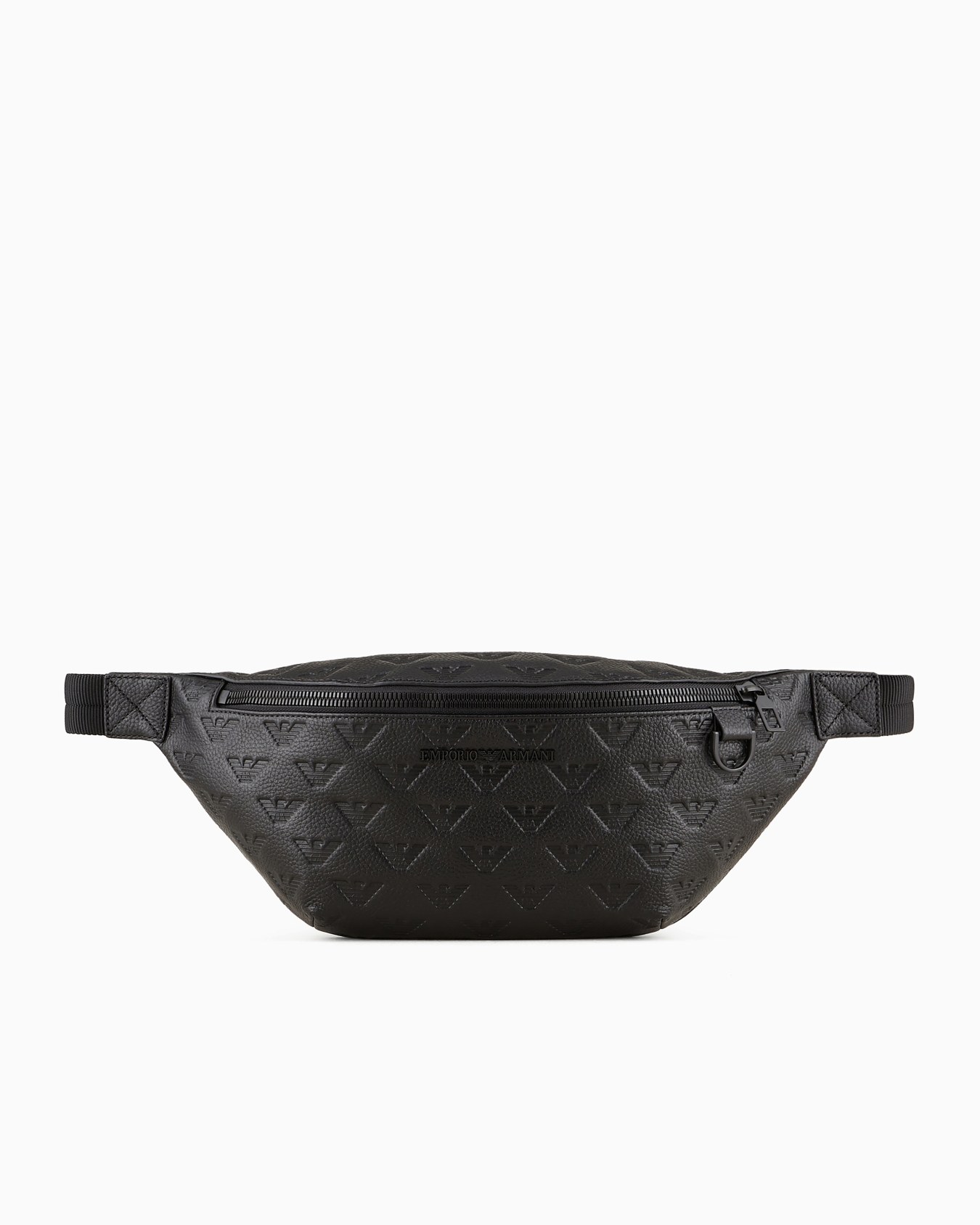 Leather belt bag with all-over embossed eagle Slide 0