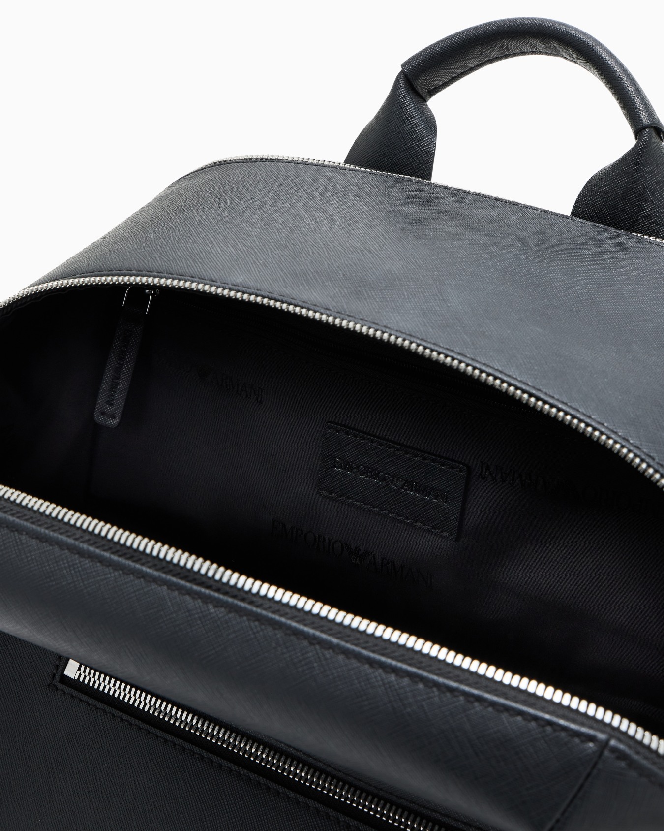 ASV regenerated Saffiano leather backpack with eagle plate Slide 3