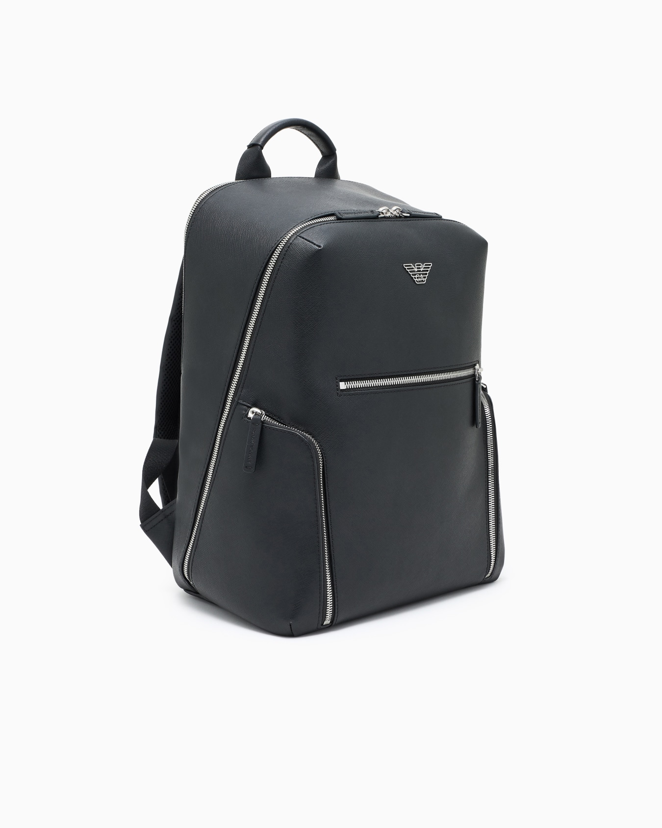 ASV regenerated Saffiano leather backpack with eagle plate Slide 1