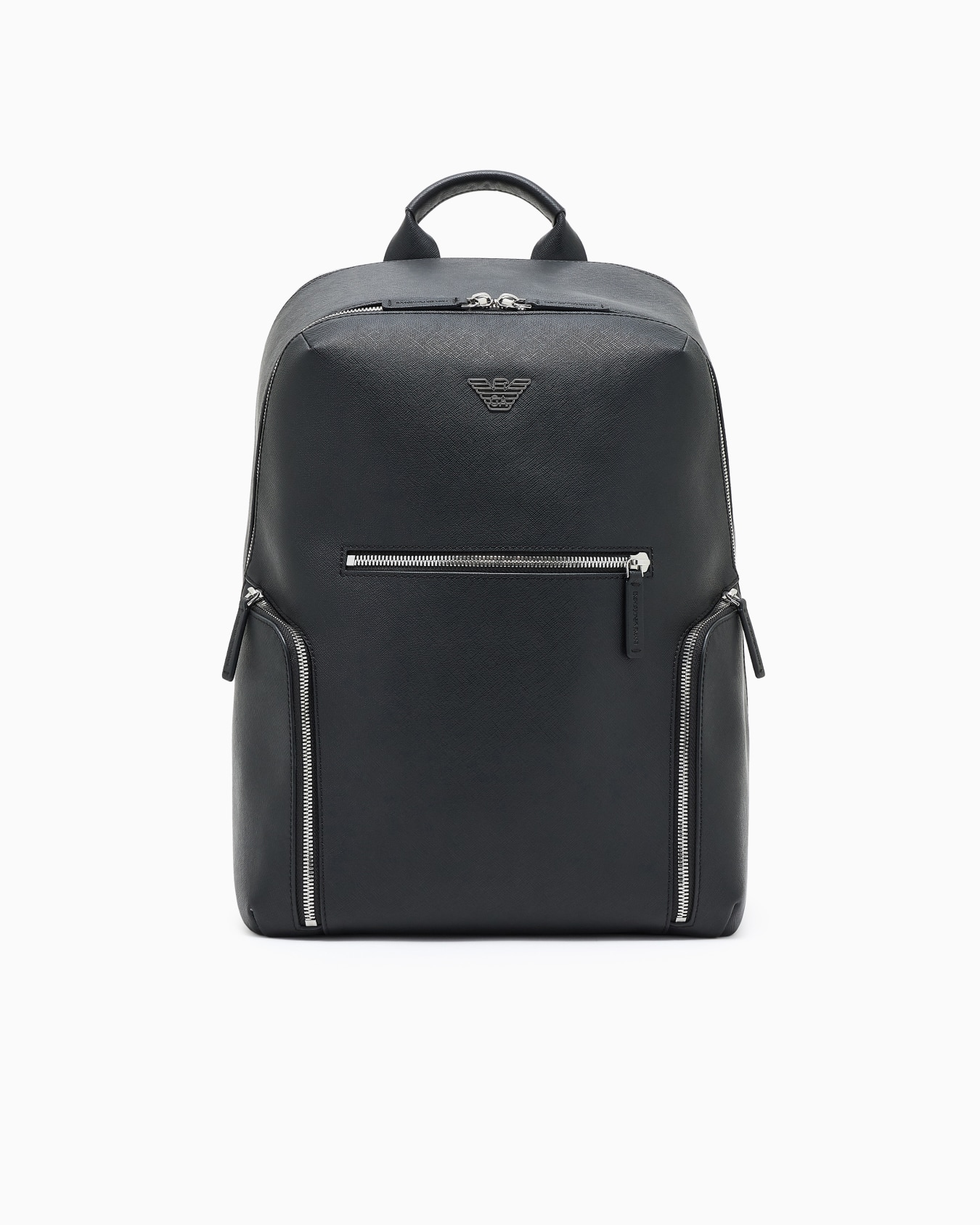 ASV regenerated Saffiano leather backpack with eagle plate Slide 0