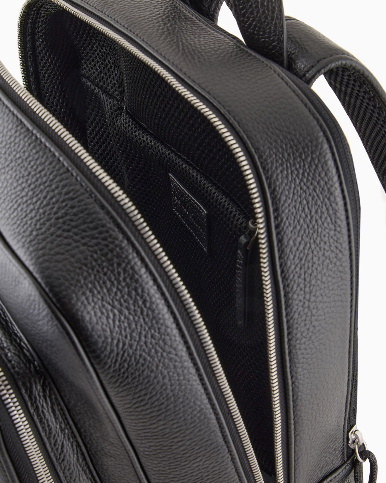 Tumbled-leather backpack with laptop compartment Slide 4