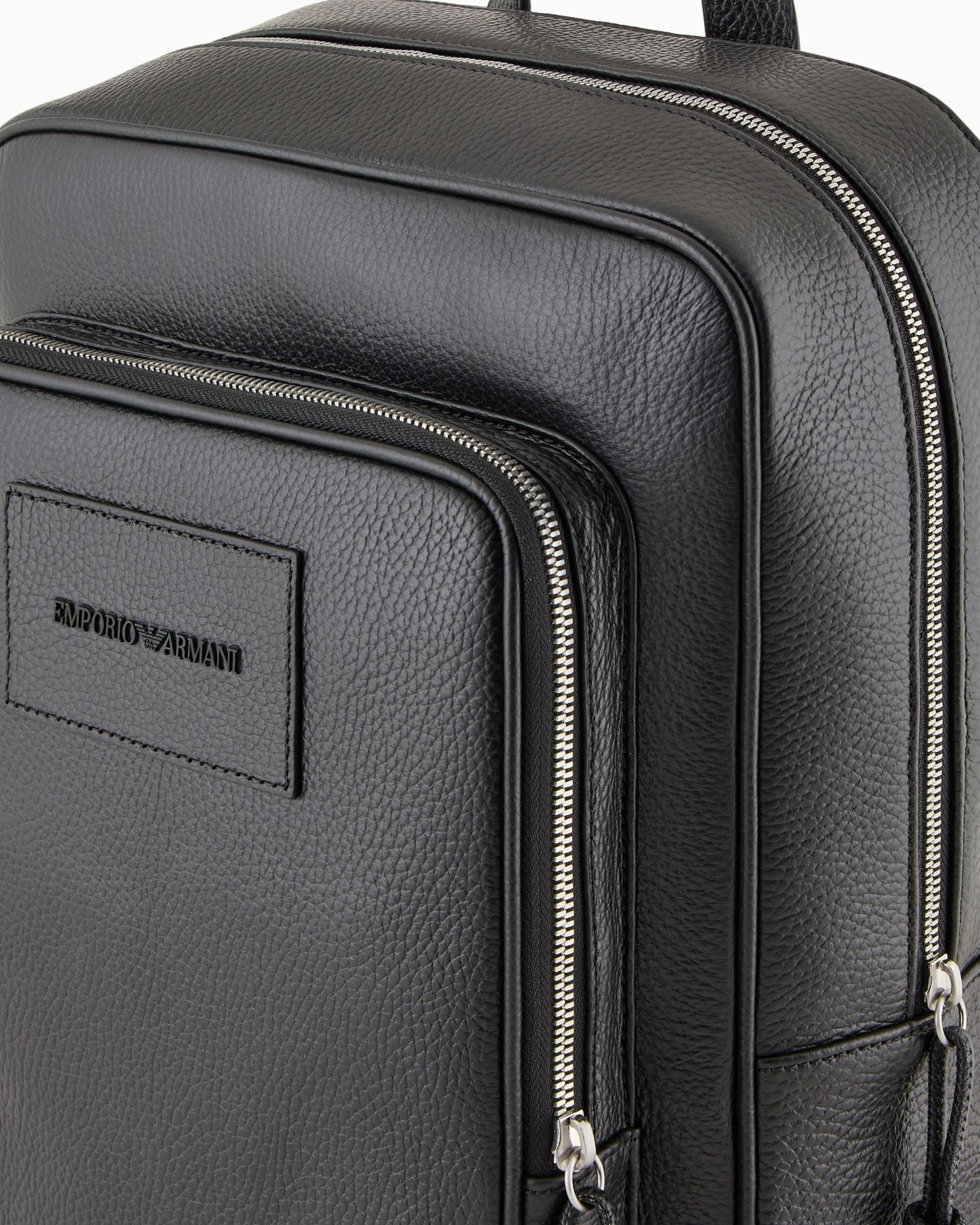 Tumbled-leather backpack with laptop compartment Slide 5