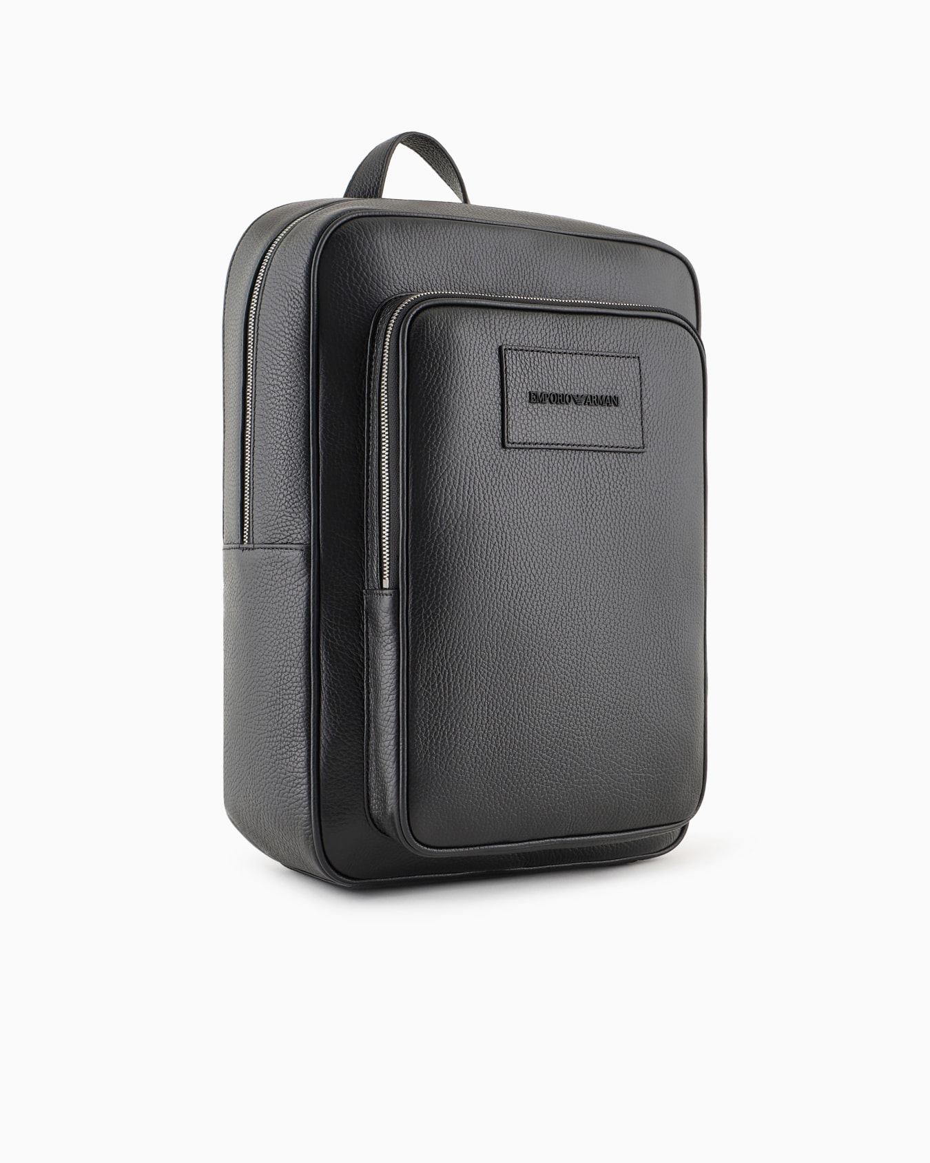 Tumbled-leather backpack with laptop compartment Slide 2