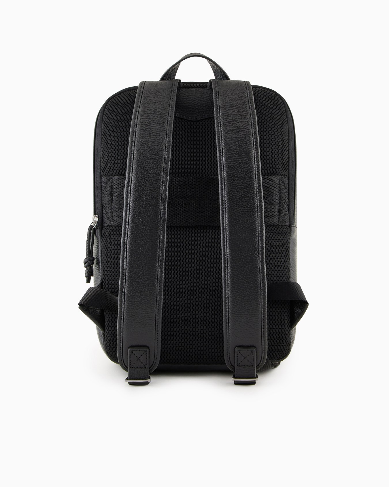 Tumbled-leather backpack with laptop compartment Slide 3