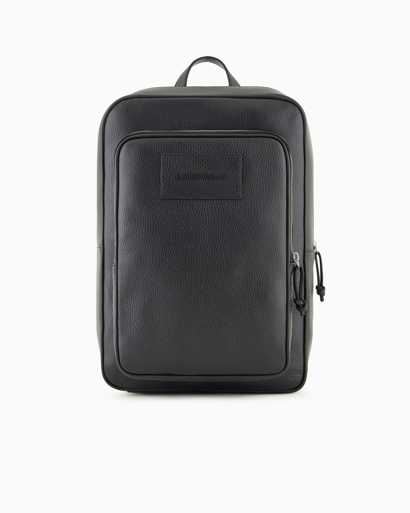Tumbled-leather backpack with laptop compartment Slide 0