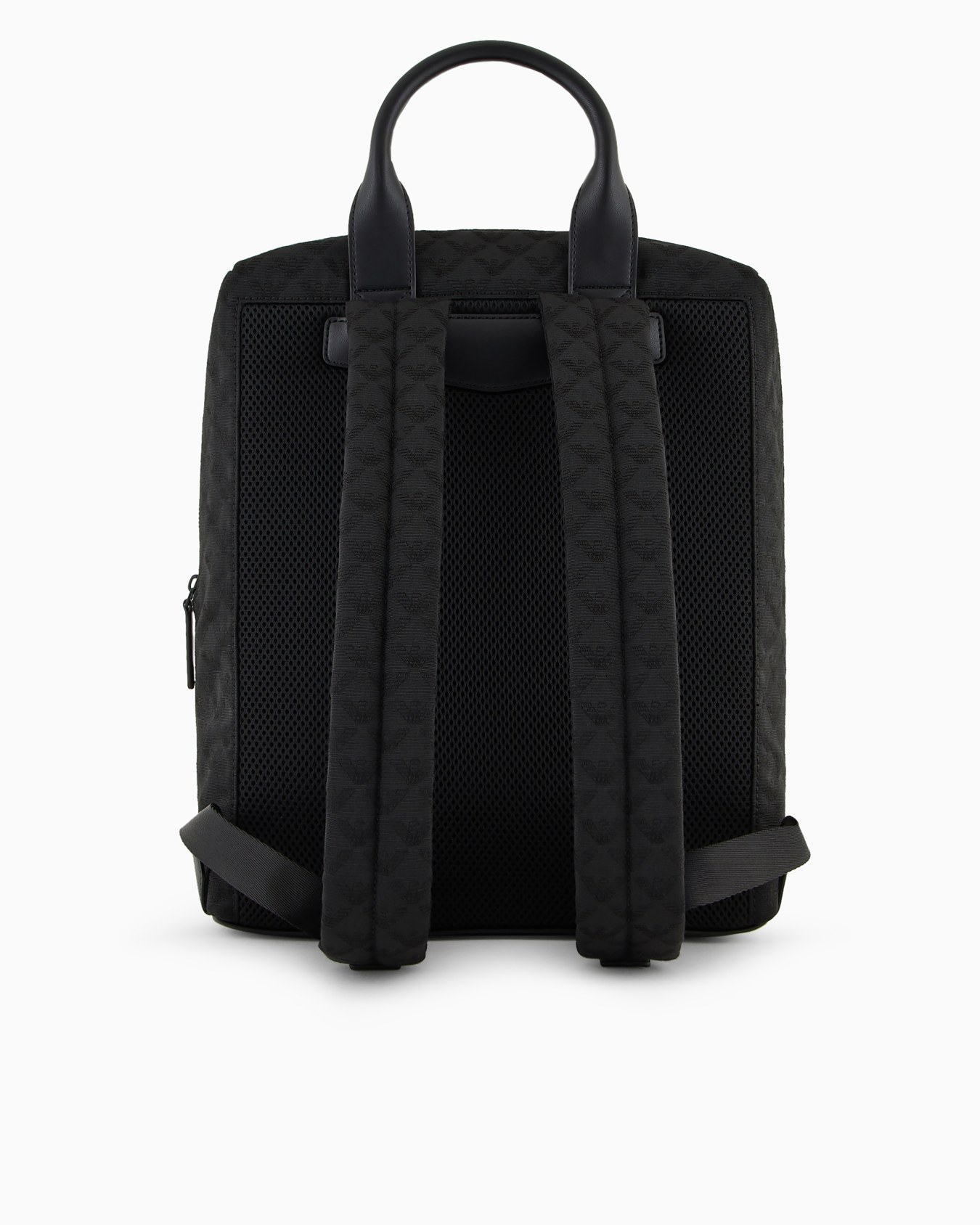 Nylon backpack with all-over jacquard eagle and handles Slide 2