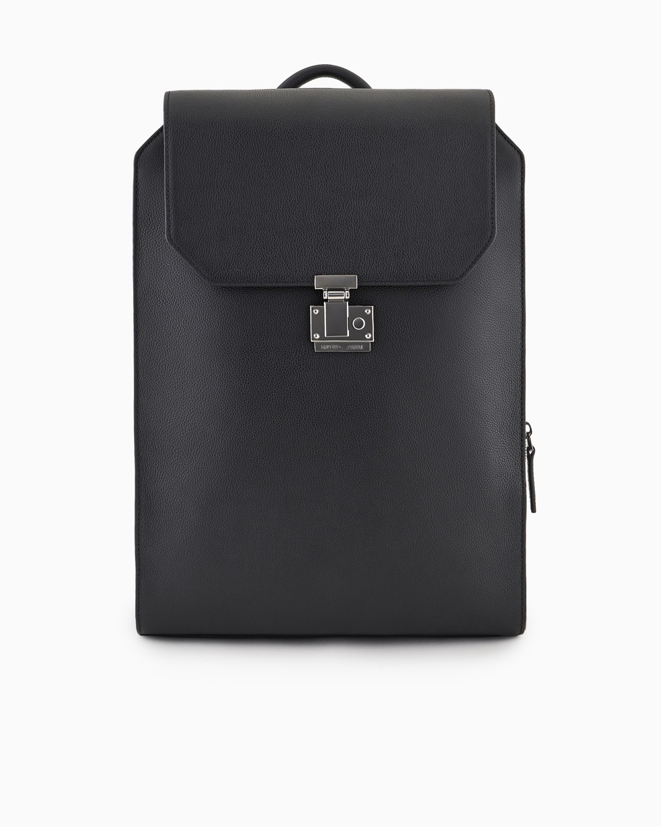 Mochila con solapa y bolsillo para portátil en piel abatanada Diapositiva 0