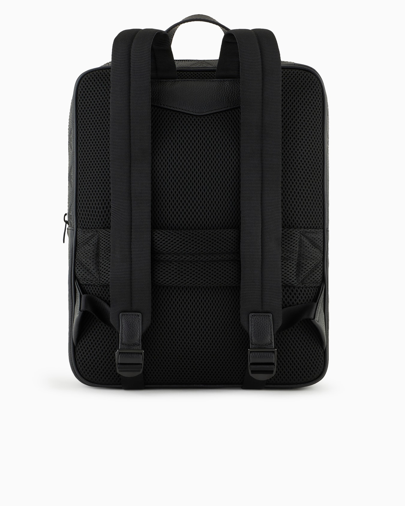 Slim leather backpack with all-over embossed eagle Slide 2