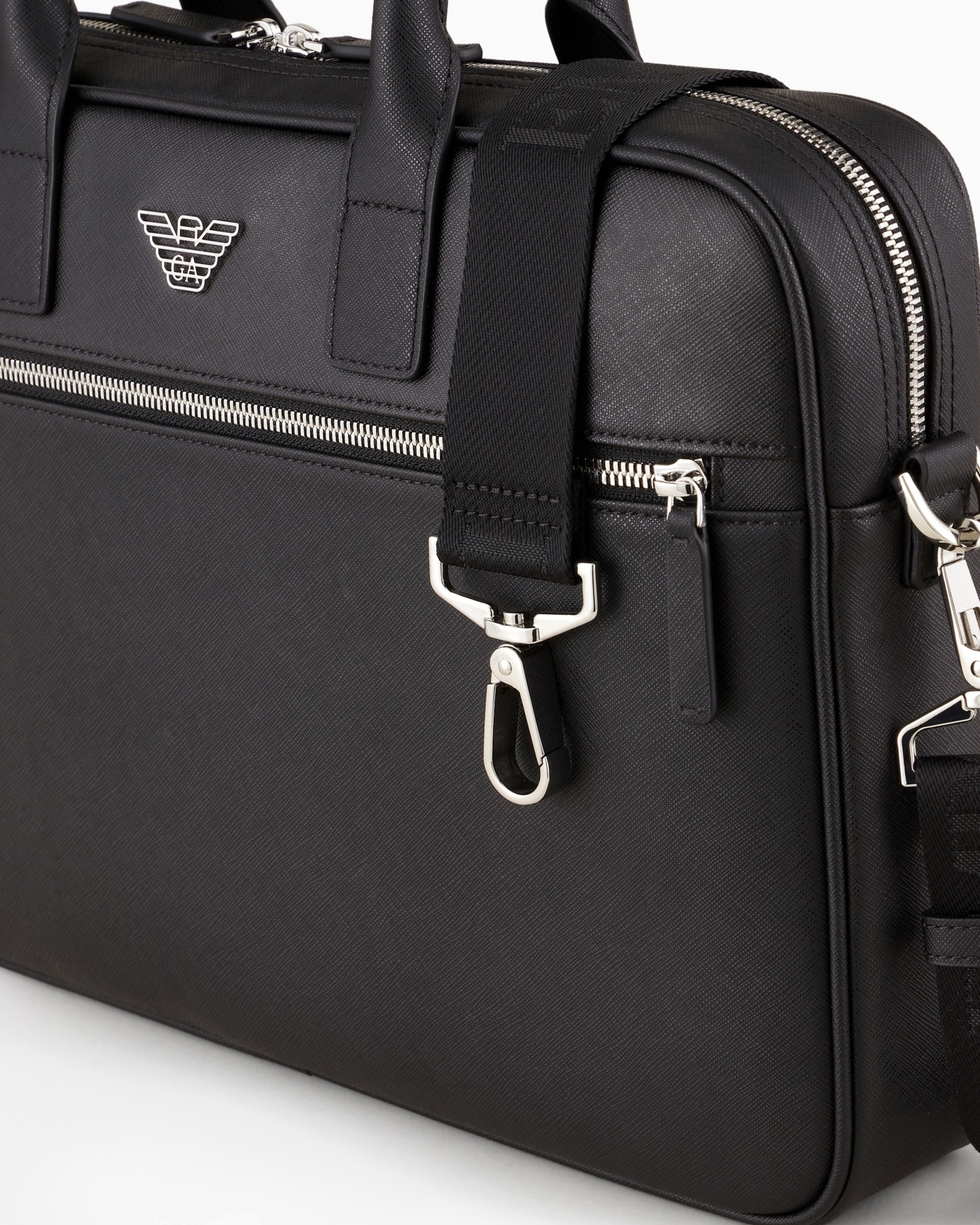 ASV regenerated Saffiano leather business bag with eagle plate Slide 4