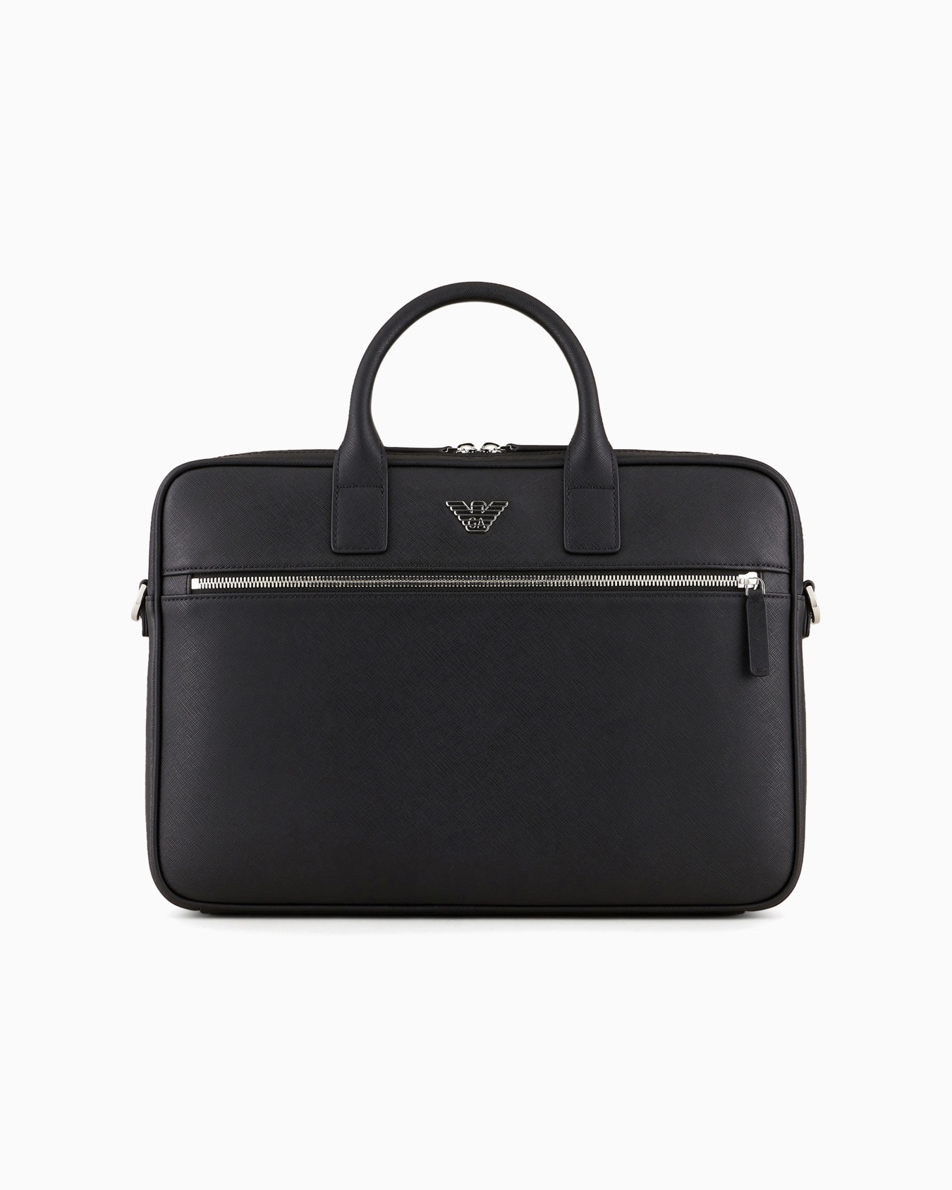 ASV regenerated Saffiano leather business bag with eagle plate Slide 0