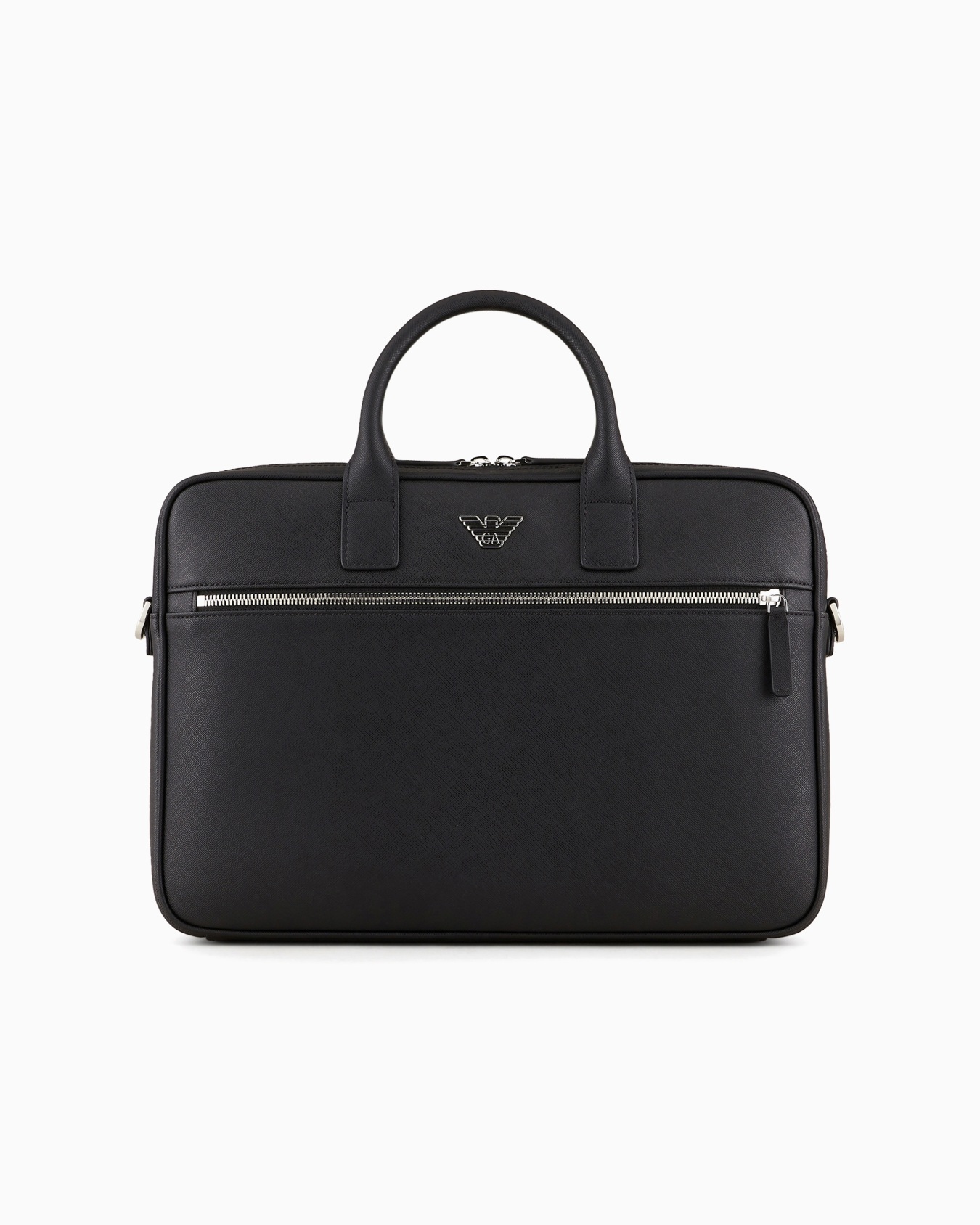 Bolso modelo business de piel saffiano regenerada con placa de águila ASV Diapositiva 0
