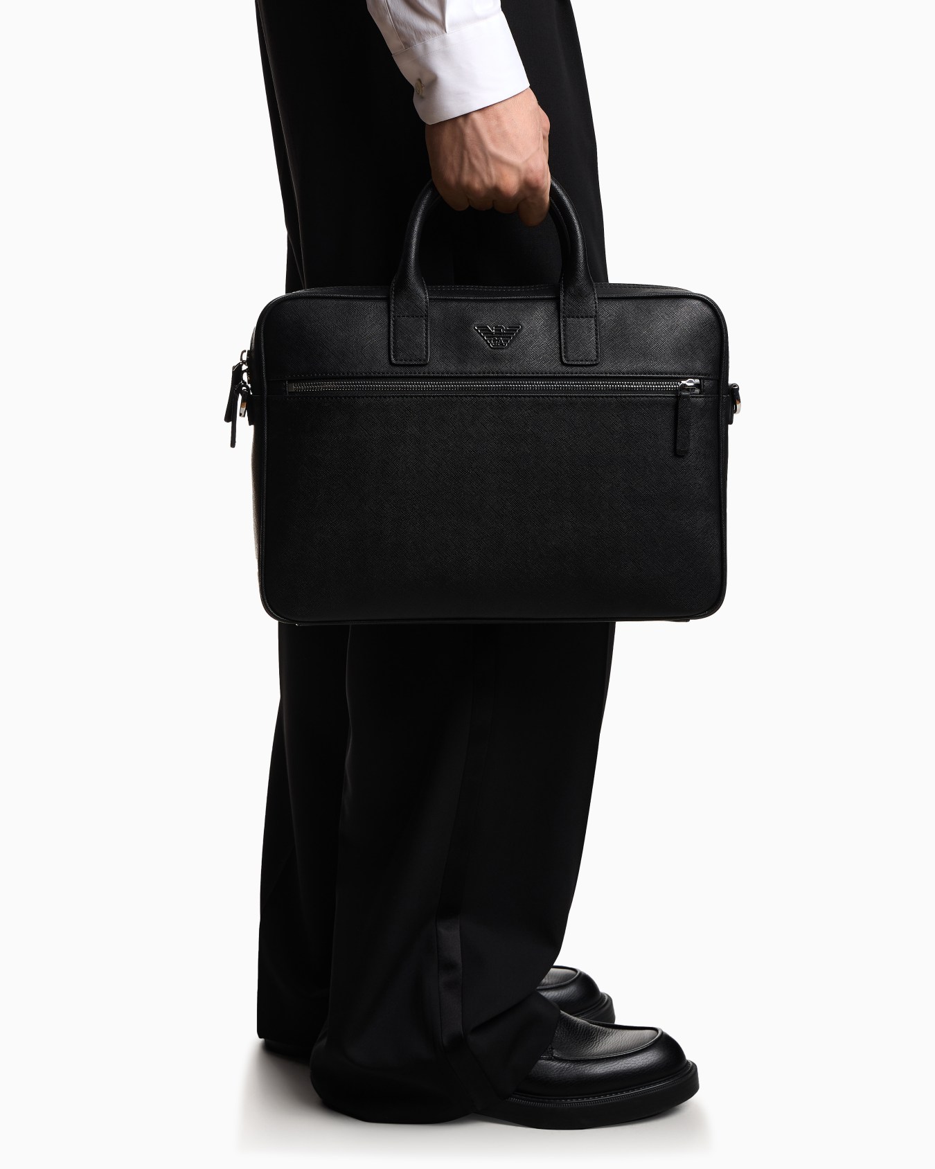 ASV regenerated Saffiano leather business bag with eagle plate Slide 6