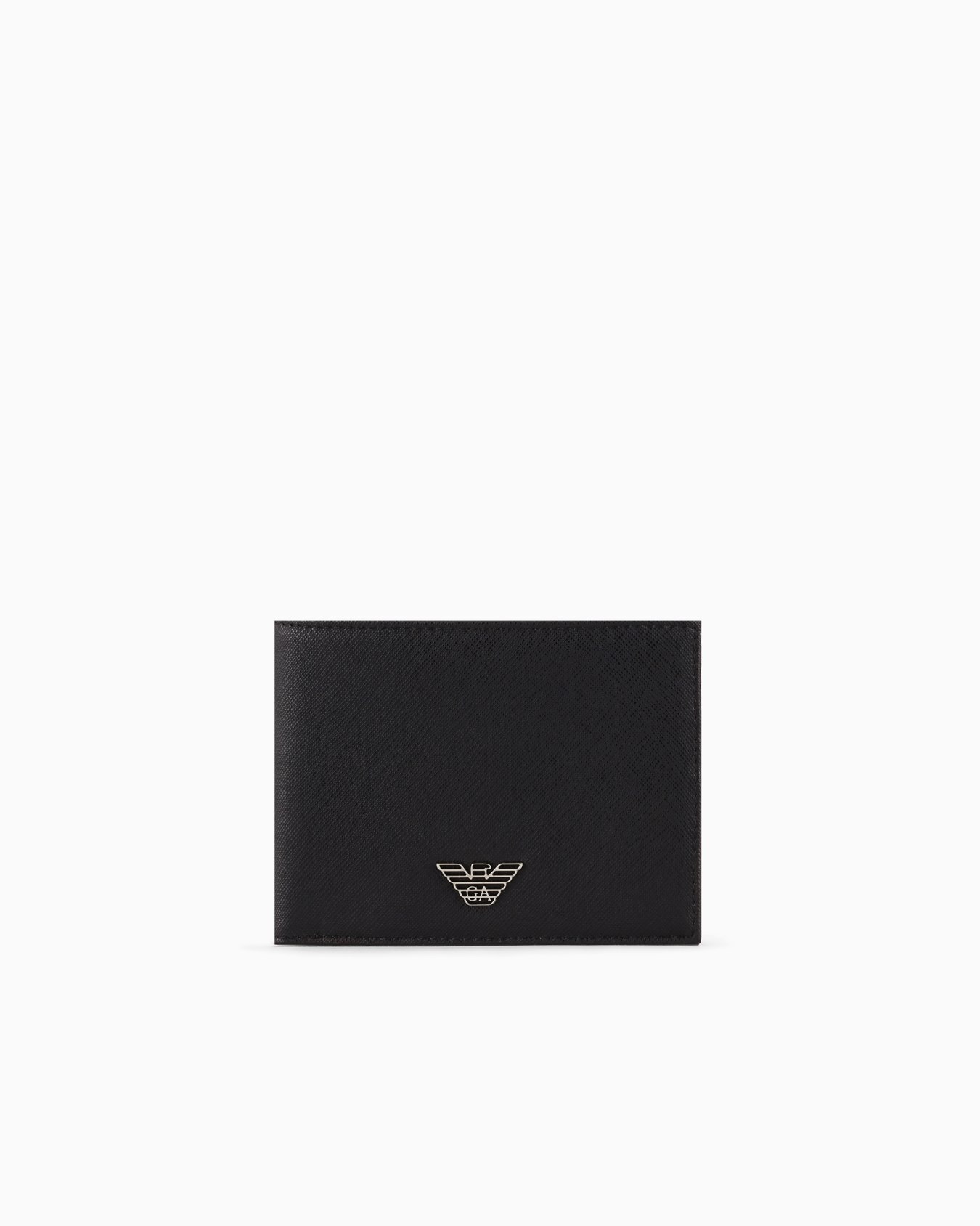 ASV regenerated Saffiano leather coin-pocket wallet with eagle plate Slide 0