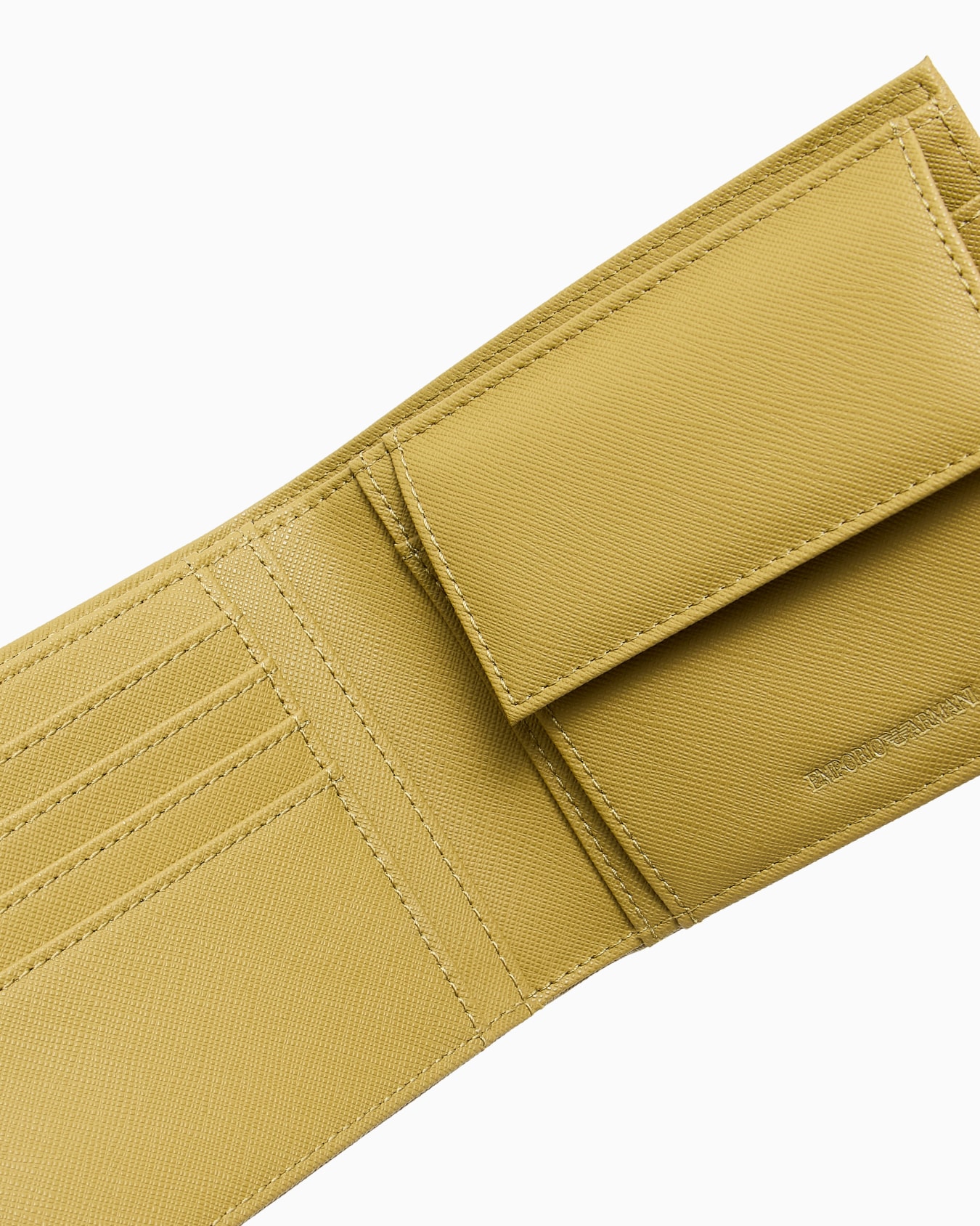 regenerated Saffiano leather coin-pocket wallet with eagle plate Slide 3