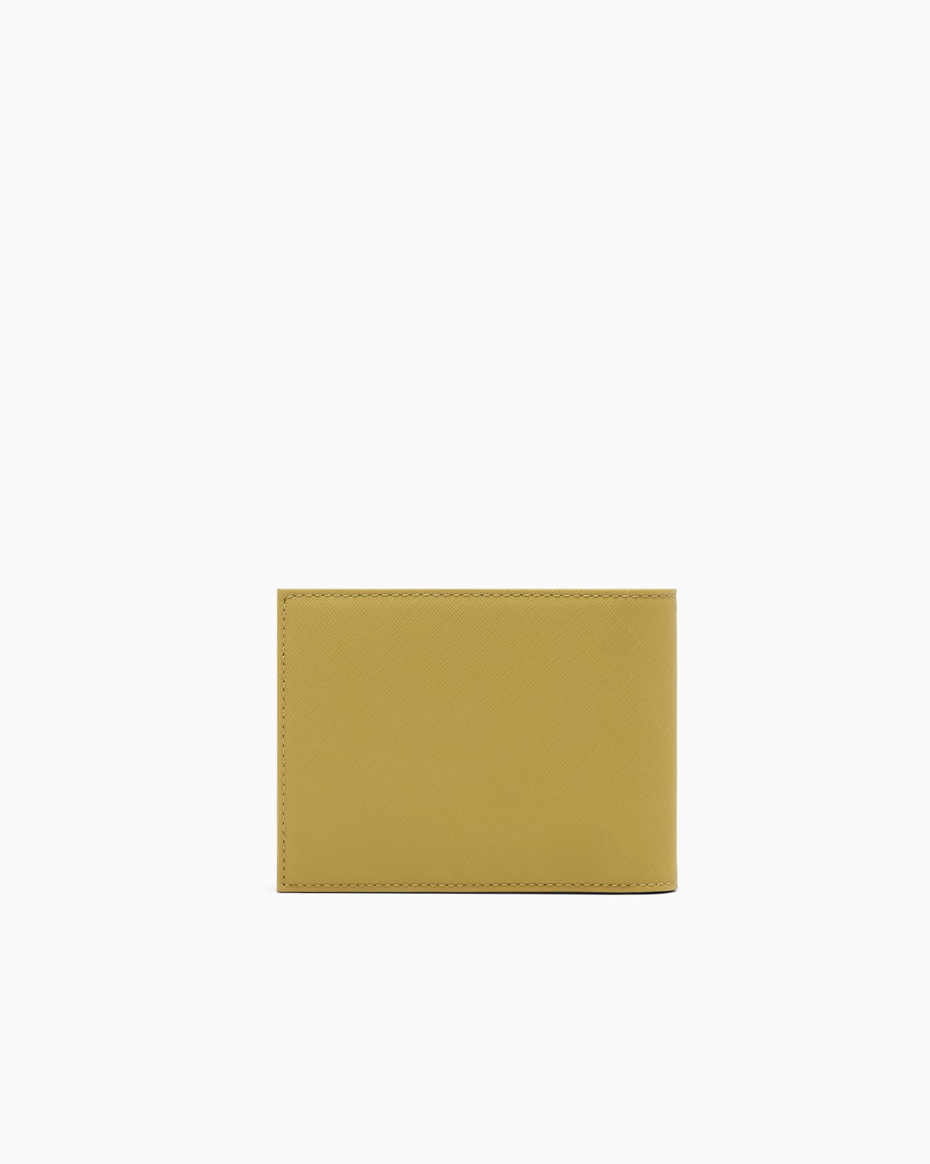 regenerated Saffiano leather coin-pocket wallet with eagle plate Slide 1