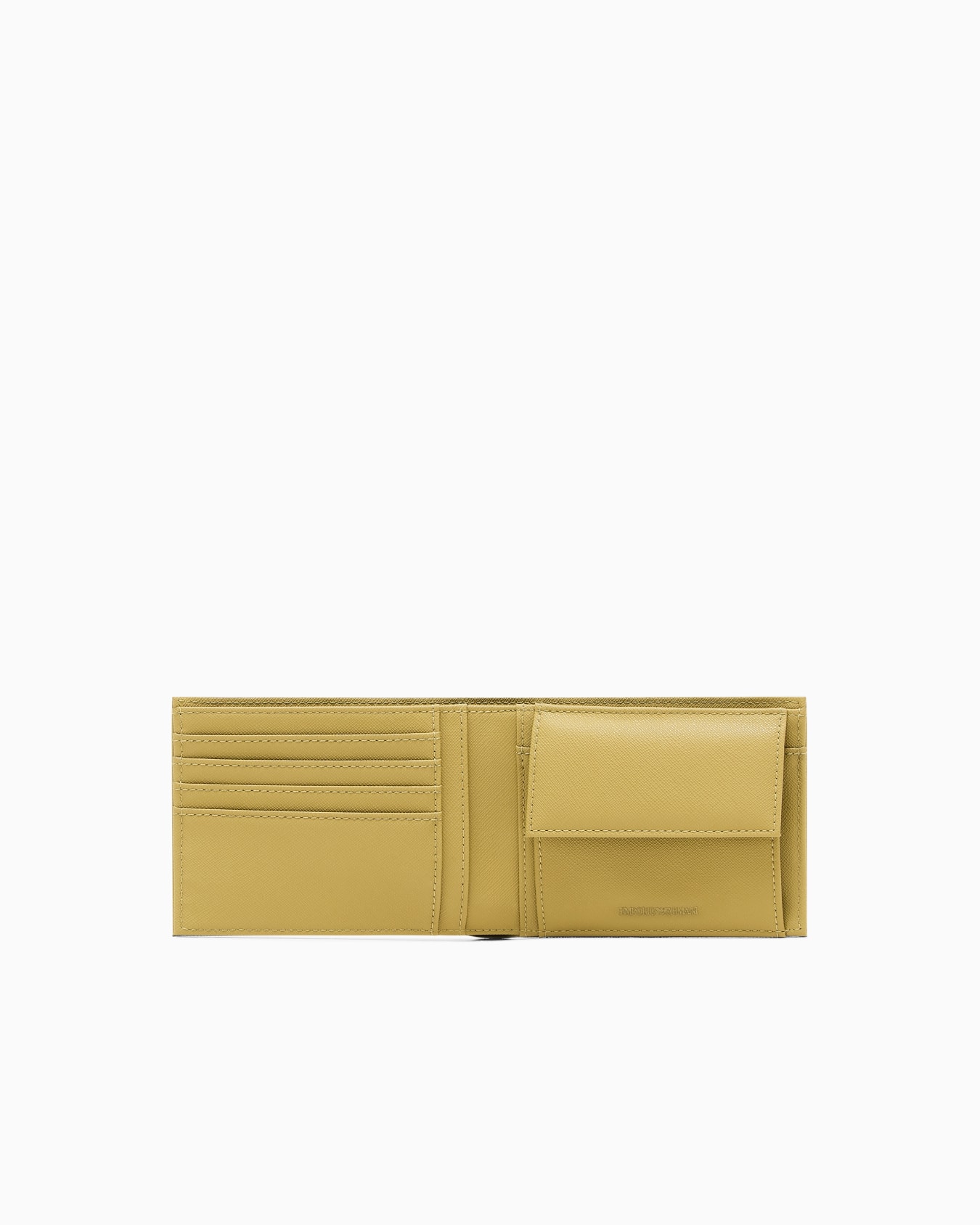 regenerated Saffiano leather coin-pocket wallet with eagle plate Slide 2