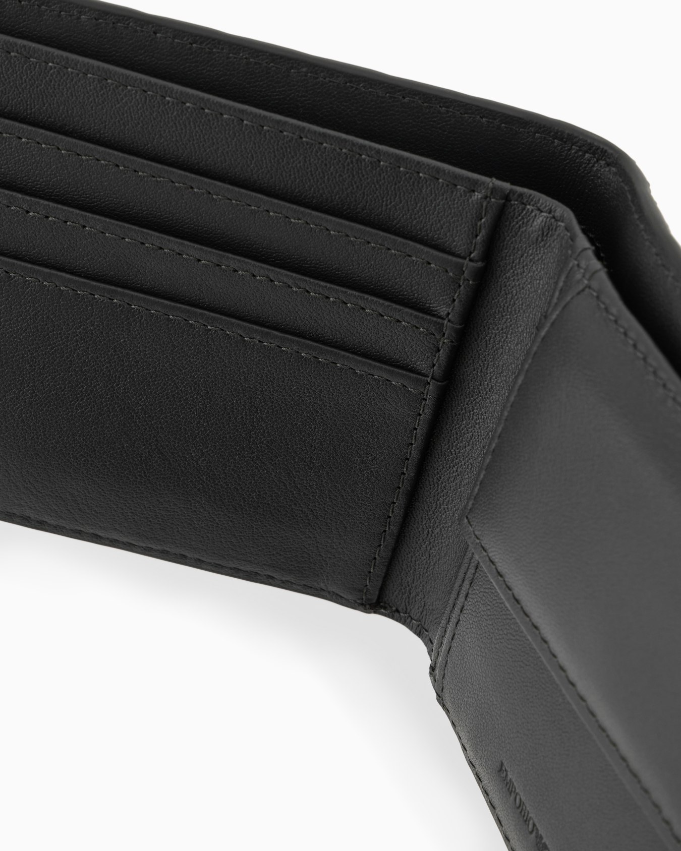 Leather coin-pocket wallet with all-over embossed pattern Slide 3