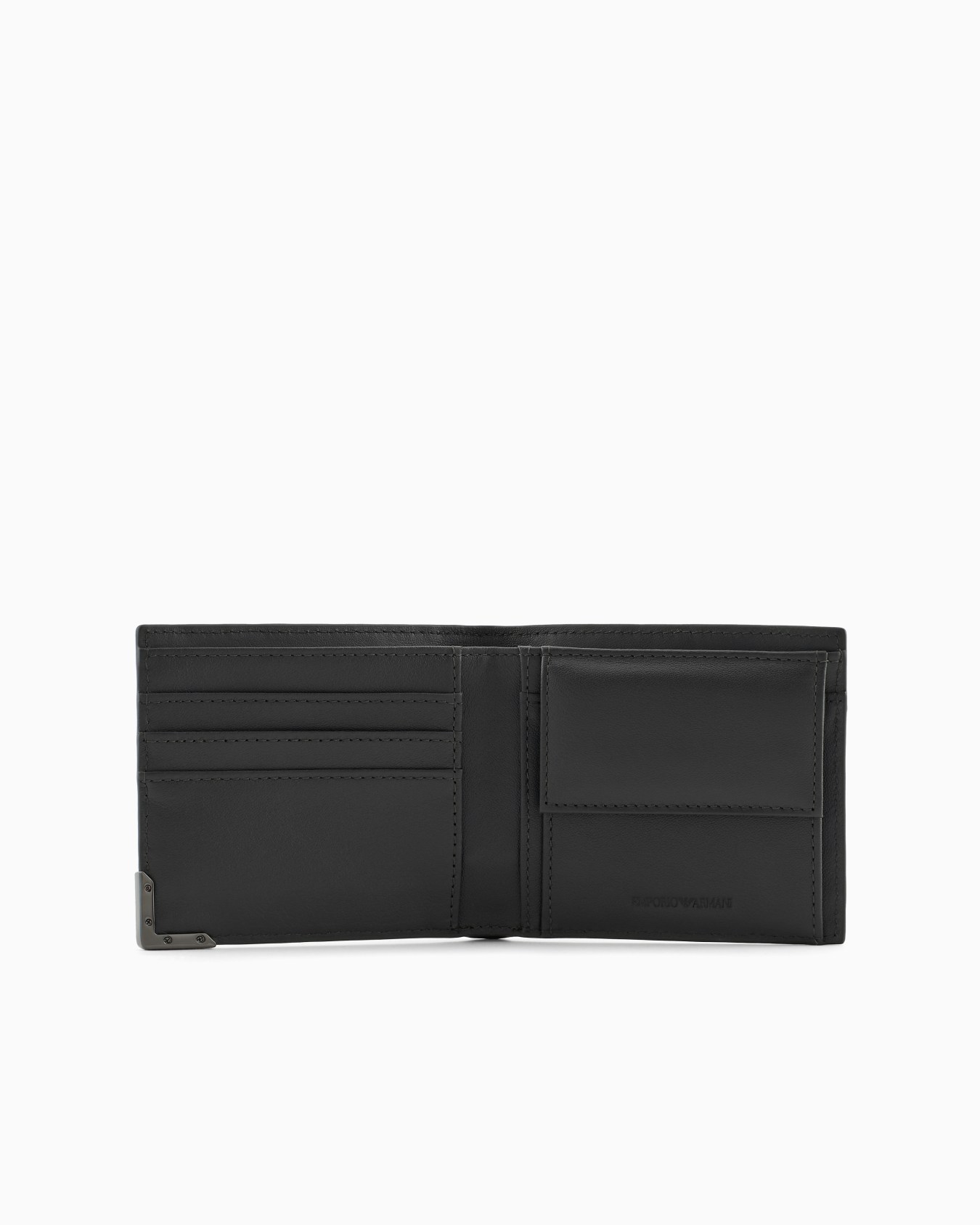 Leather coin-pocket wallet with all-over embossed pattern Slide 2