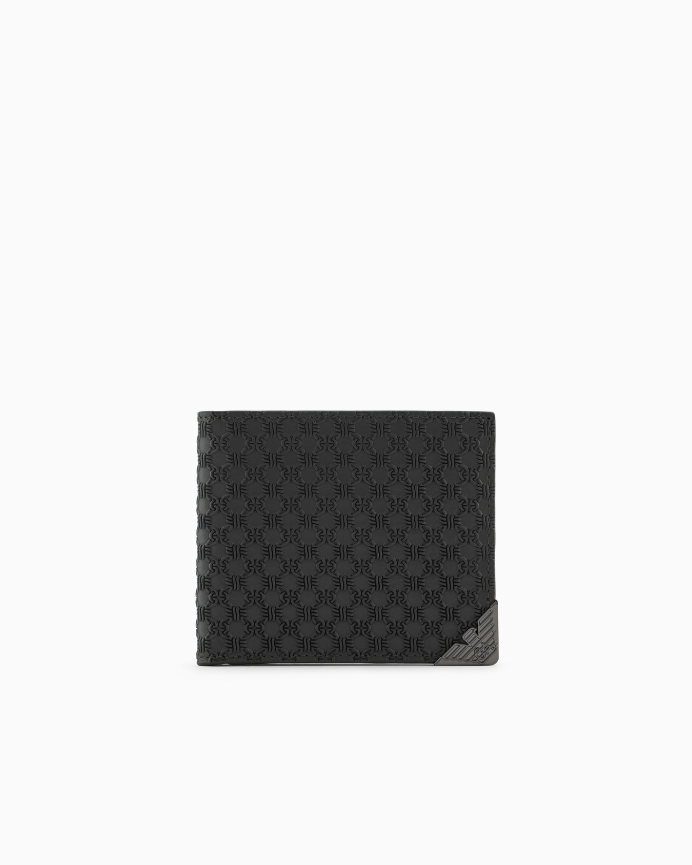 Leather coin-pocket wallet with all-over embossed pattern Slide 0
