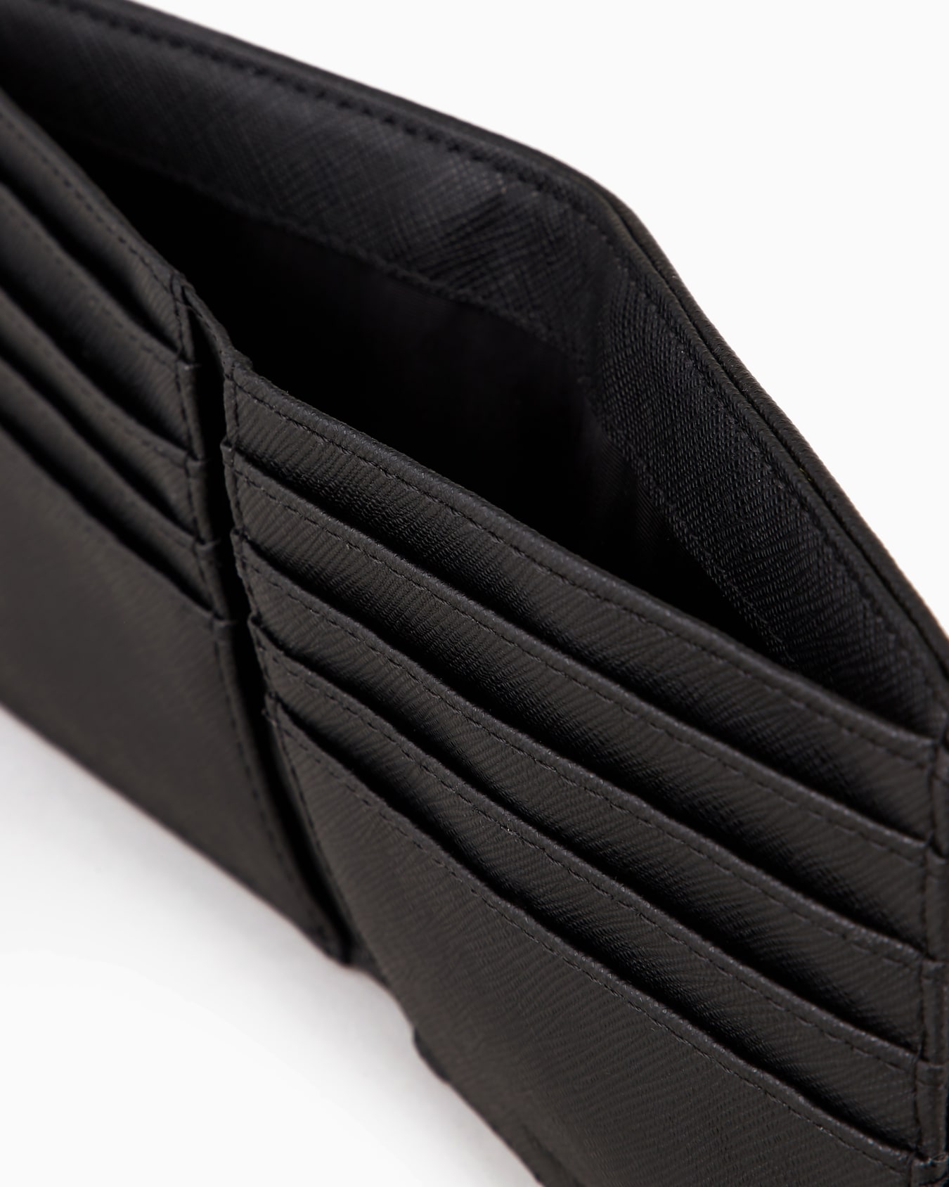 Cartera de piel saffiano regenerada con placa de águila ASV Diapositiva 3
