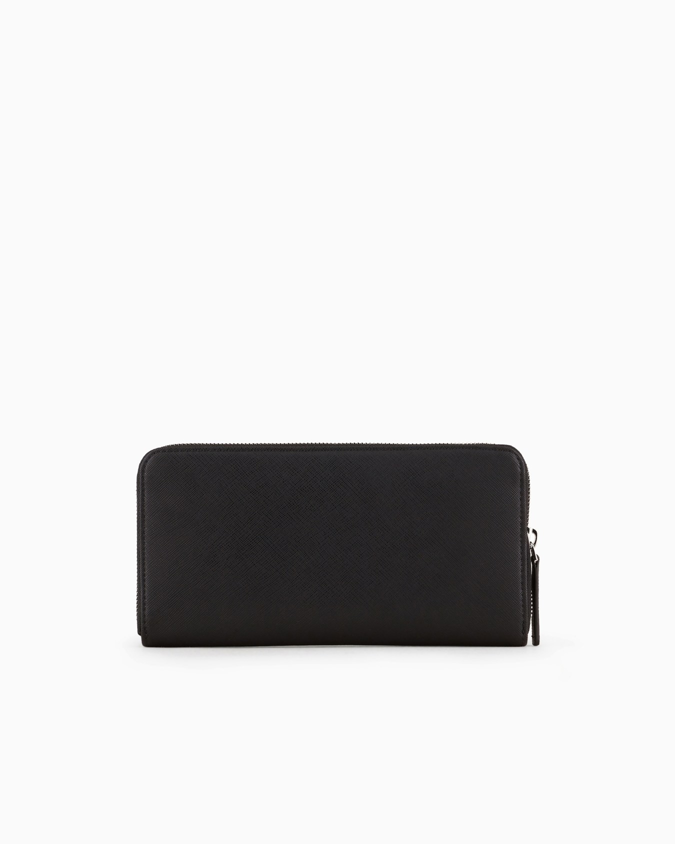 Portefeuille entièrement zippé en cuir saffiano régénéré avec plaquette aigle ASV Diapositive 1