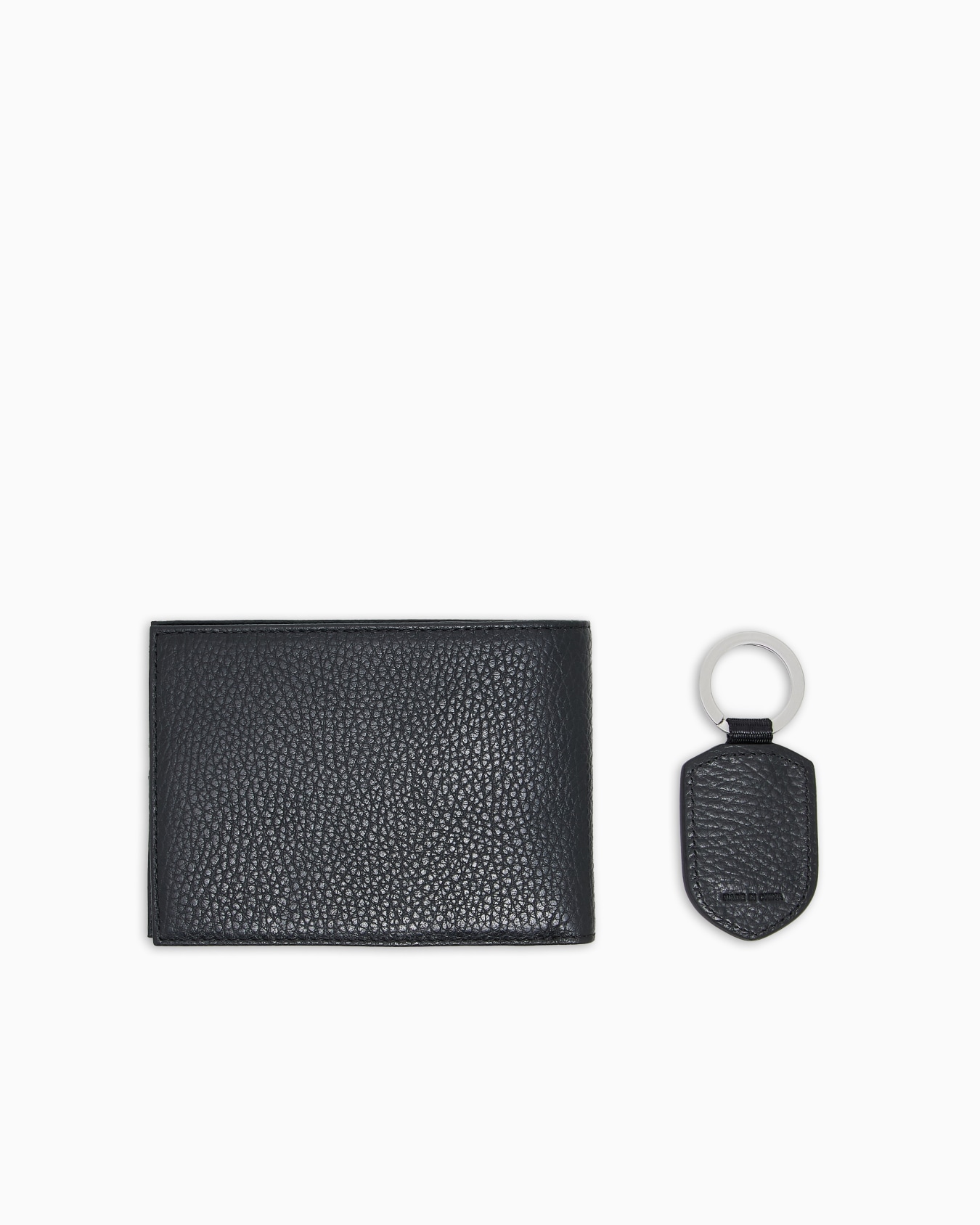 Coffret cadeau avec portefeuille et porte-clés en cuir martelé Diapositive 1