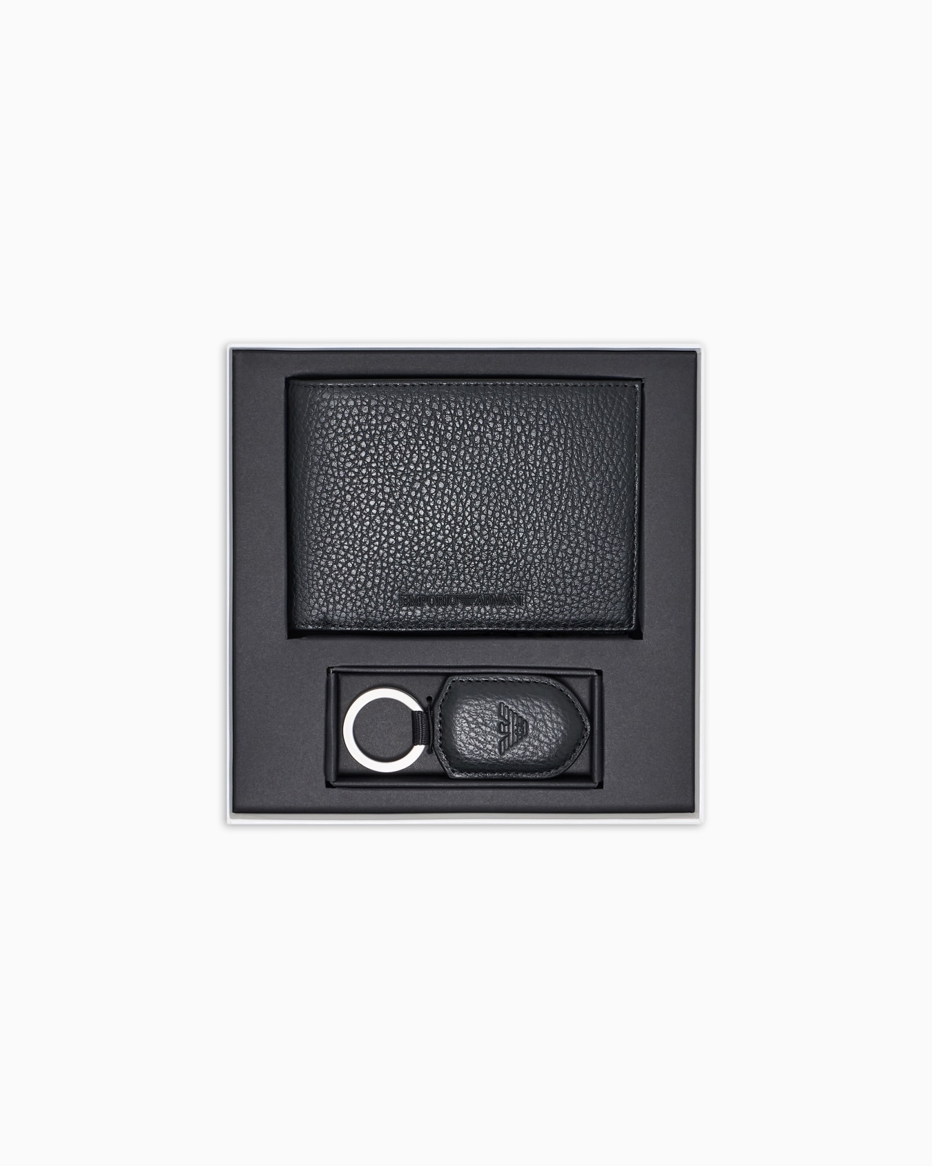 Coffret cadeau avec portefeuille et porte-clés en cuir martelé Diapositive 4