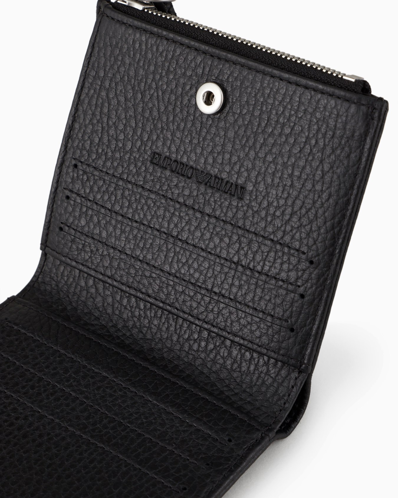 Porte-cartes zippé en cuir martelé Diapositive 3