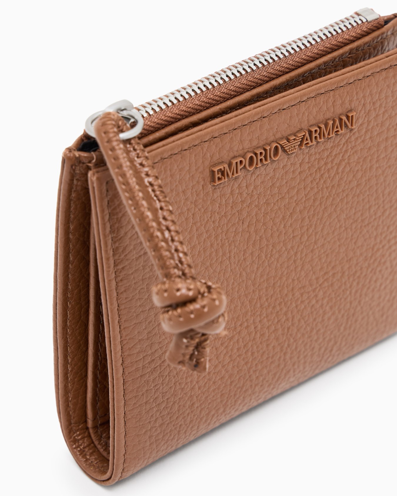 Tarjetero con cremallera de piel abatanada Diapositiva 3