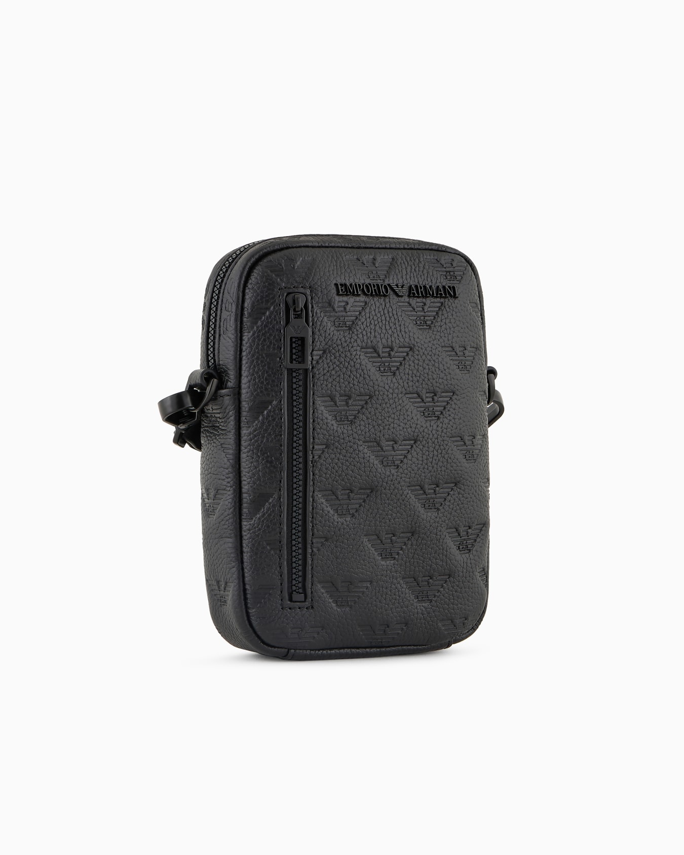 Funda para dispositivos electrónicos con bandolera de piel con motivo integral de águila en relieve Diapositiva 1