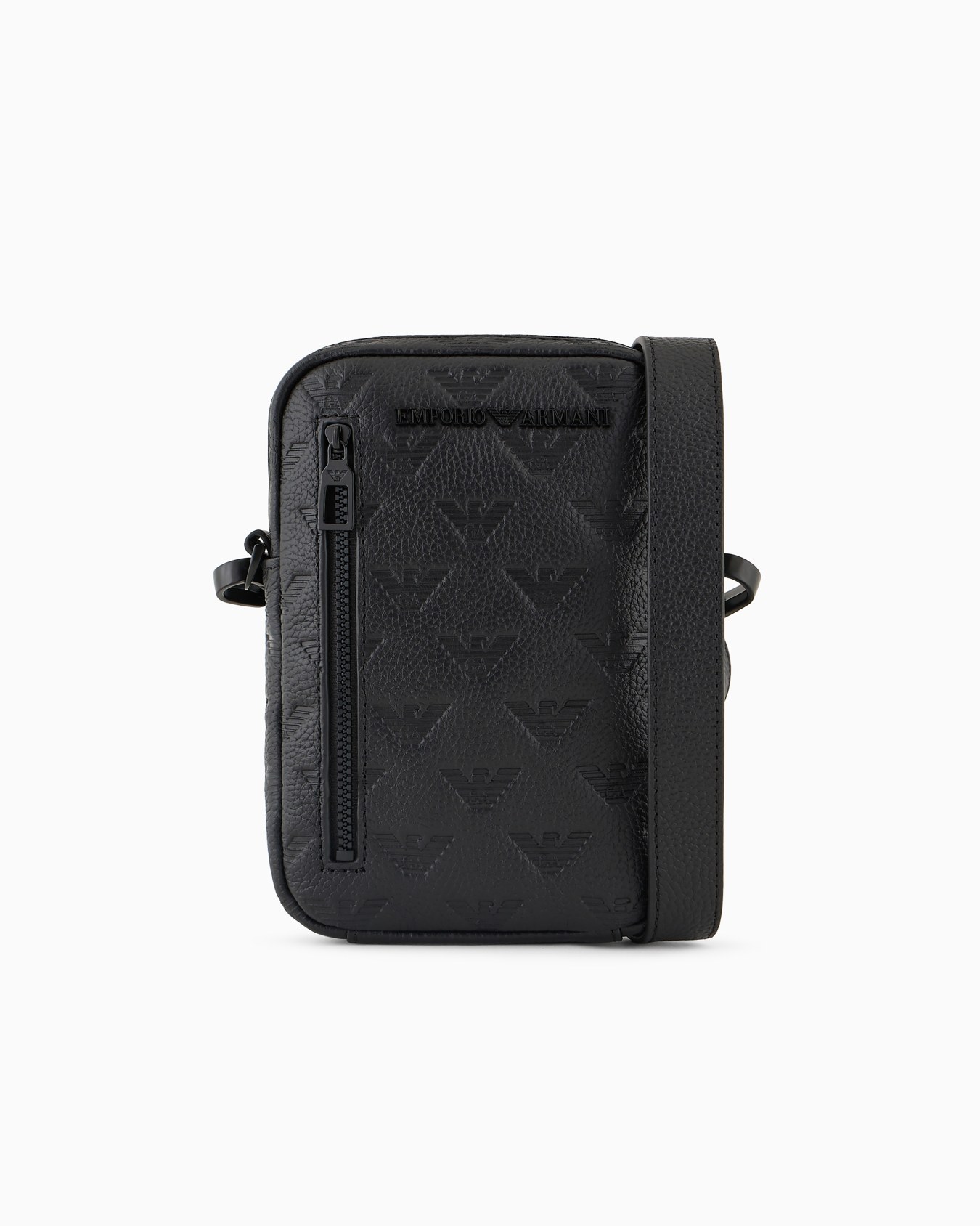 Funda para dispositivos electrónicos con bandolera de piel con motivo integral de águila en relieve Diapositiva 0
