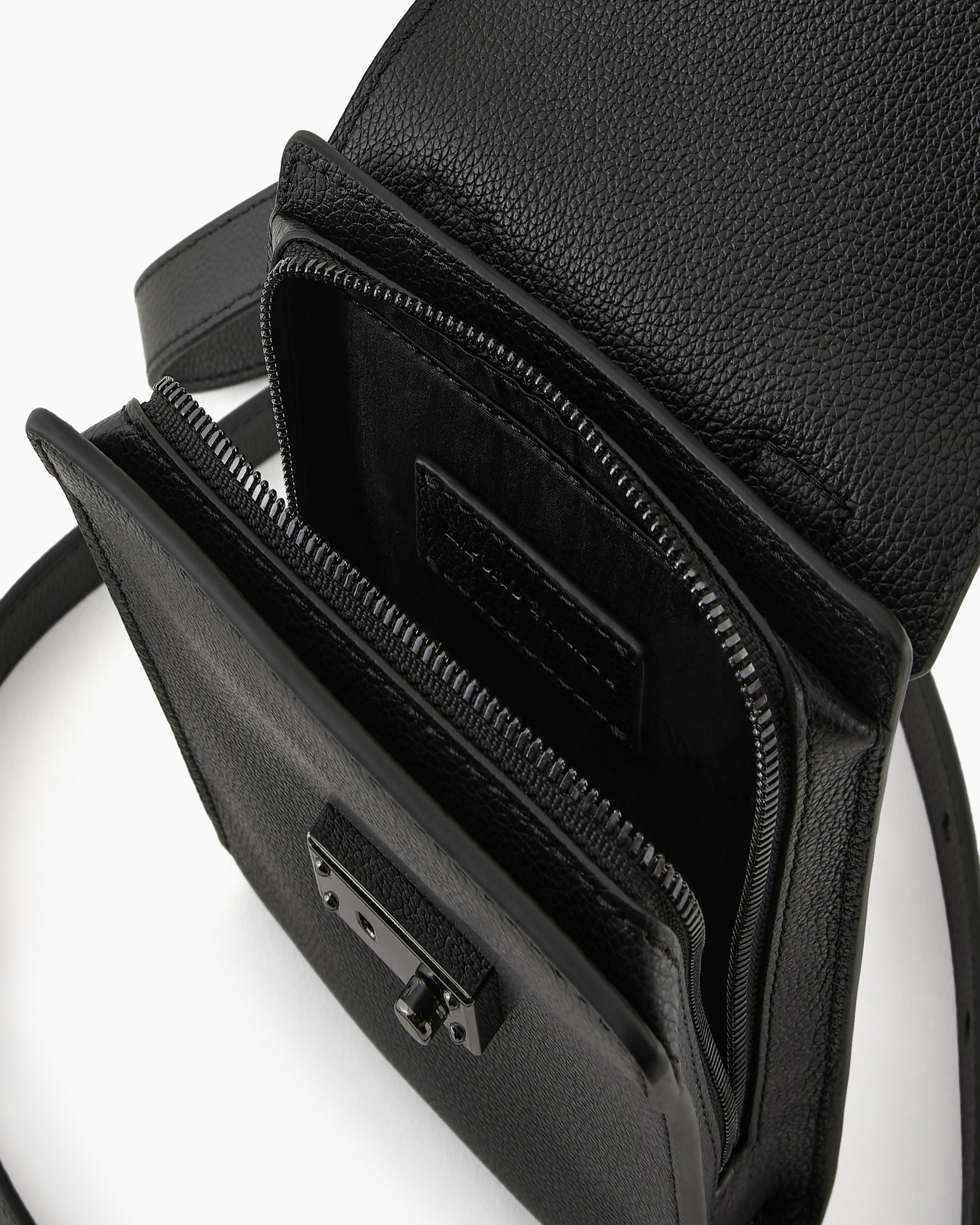 Tumbled-leather tech case with shoulder strap Slide 3