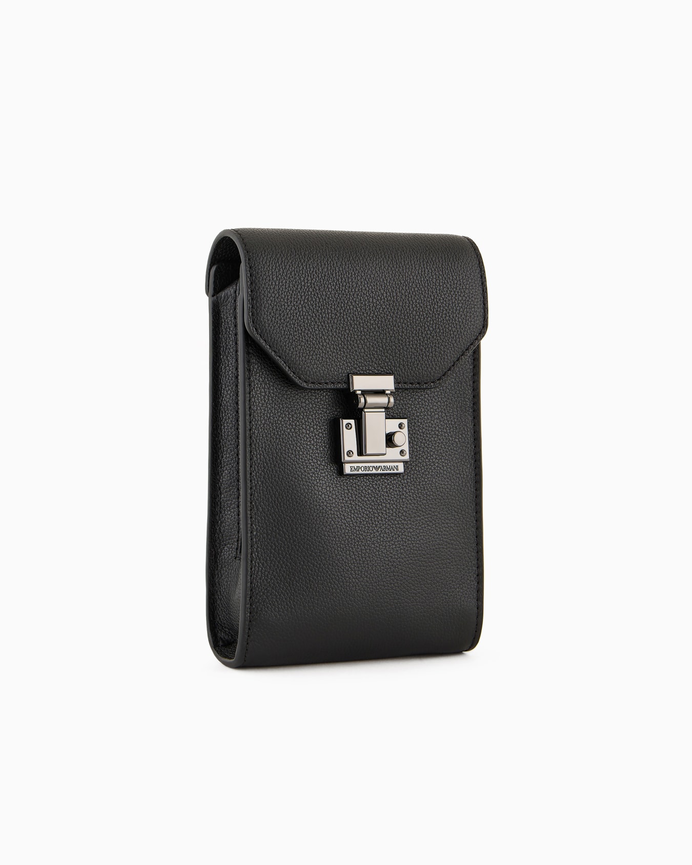 Tumbled-leather tech case with shoulder strap Slide 1