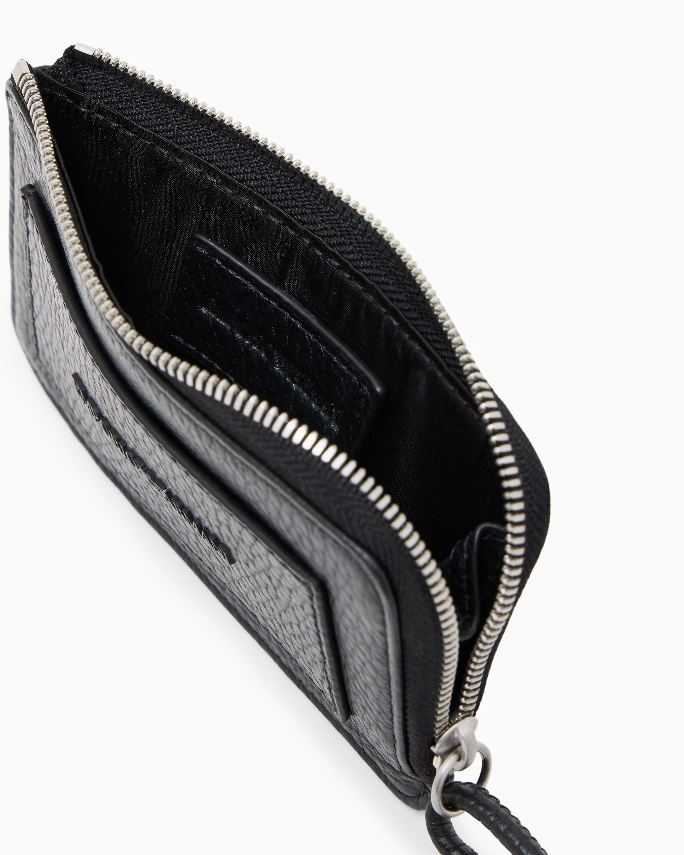 Porte-cartes zippé en cuir martelé Diapositive 2