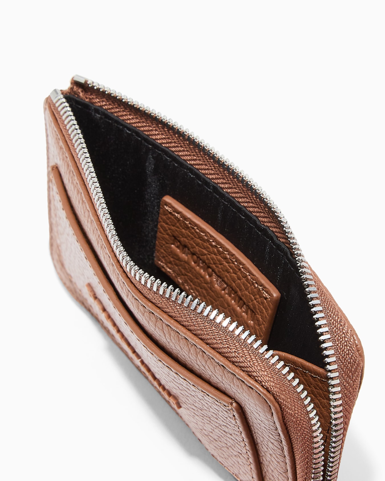 Tarjetero con cremallera de piel abatanada Diapositiva 2