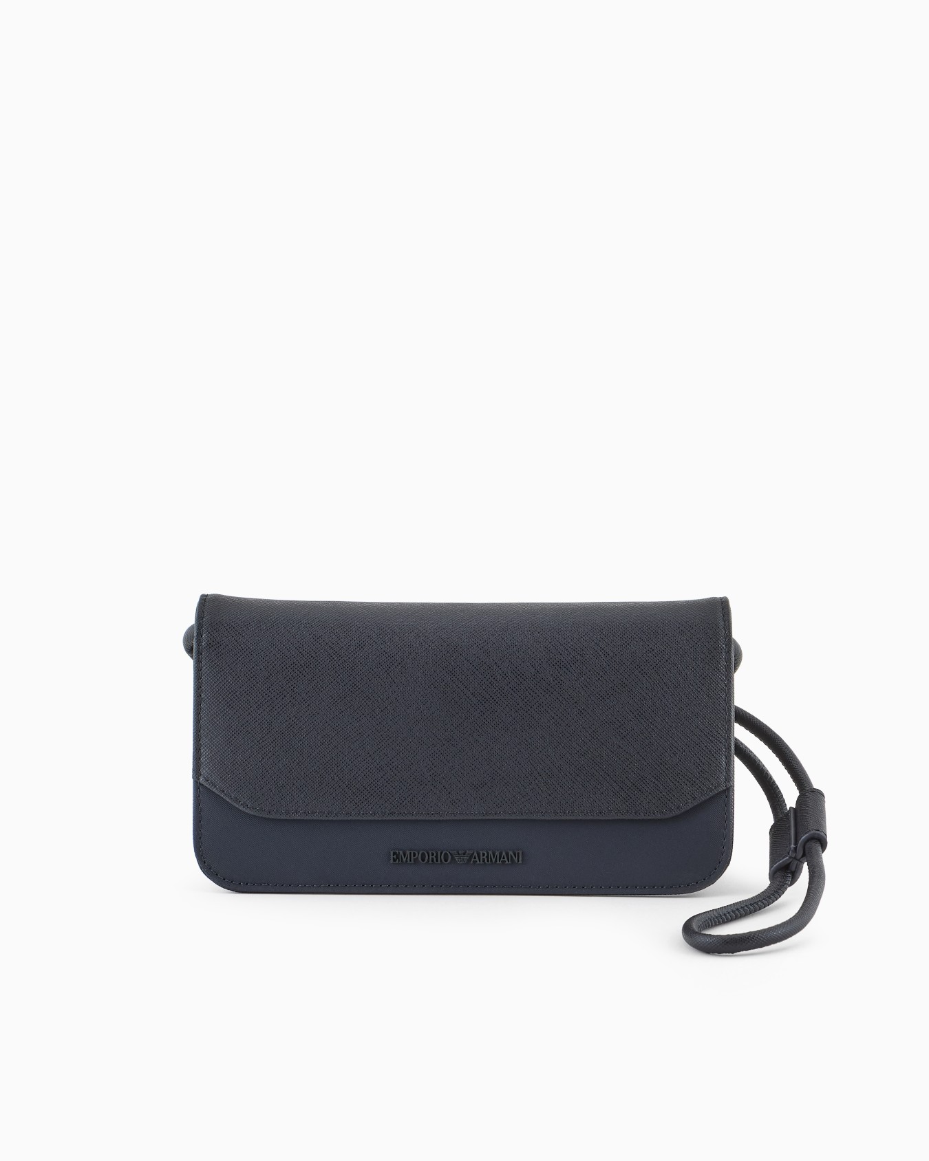 Bolso para dispositivos electrónicos con bandolera en piel saffiano regenerada y nailon reciclado ASV Diapositiva 0