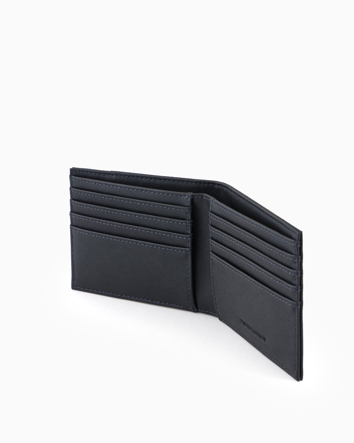 Portafoglio bifold in saffiano e nylon Slide 3