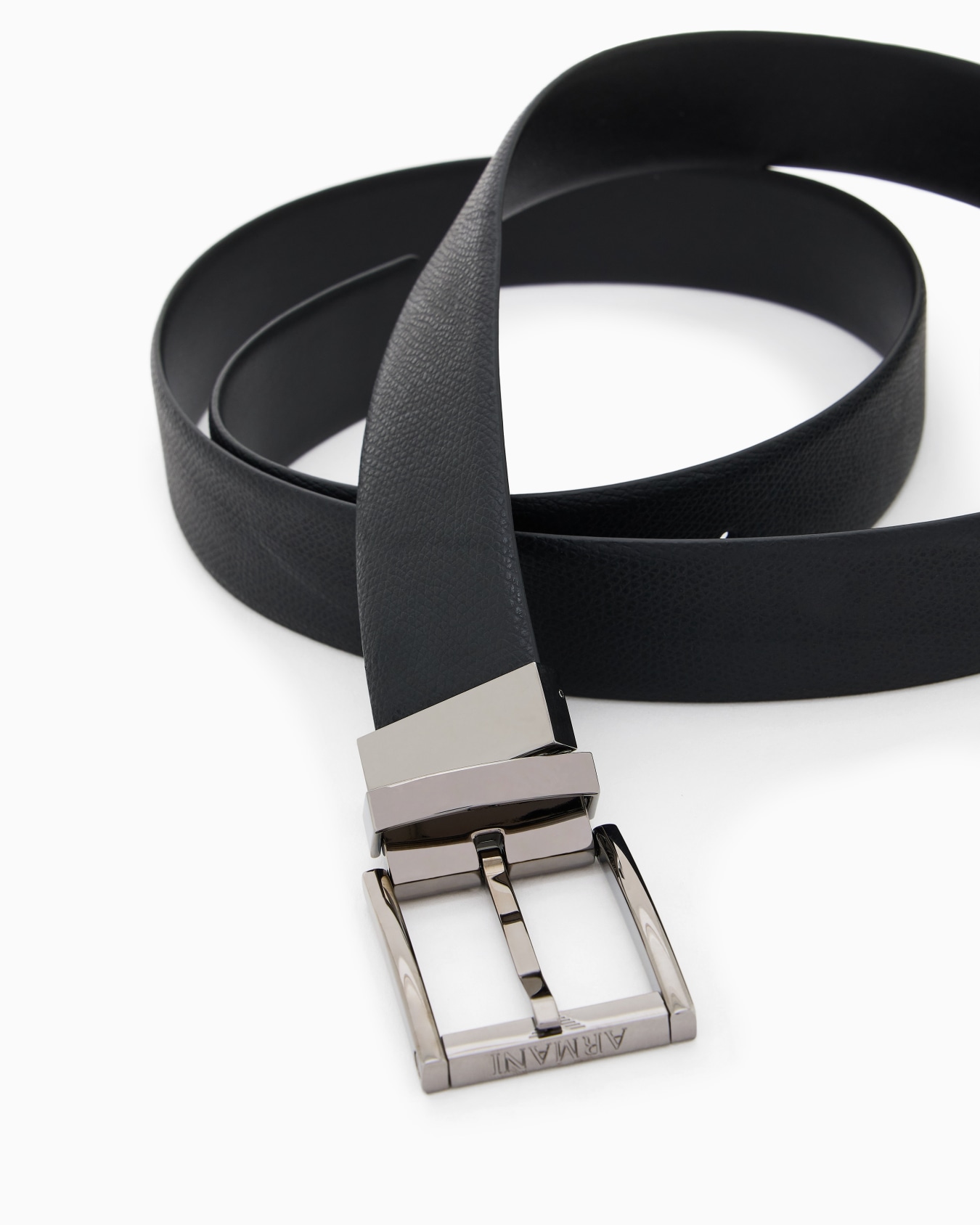 Reversible leather belt with one side in palmellato leather Slide 1