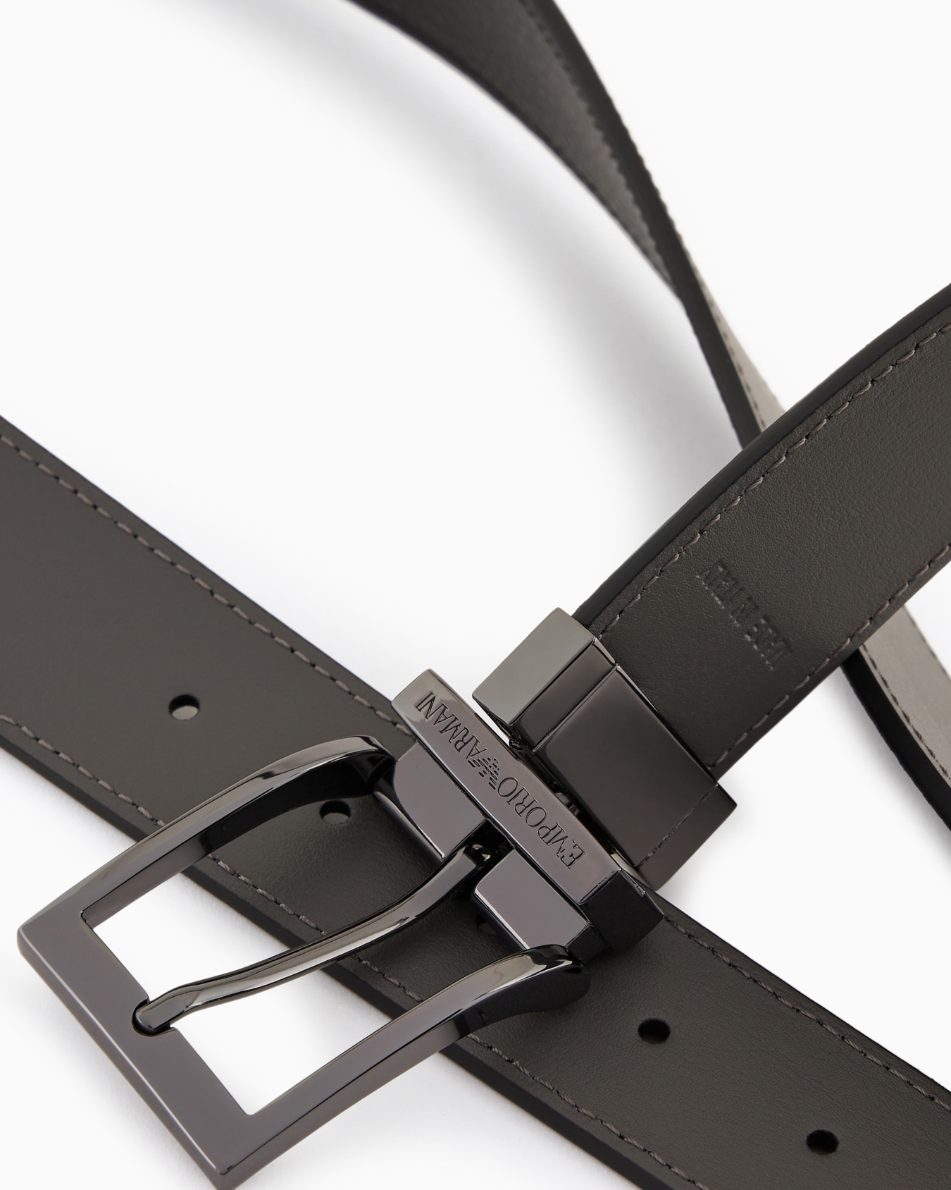 Ceinture réversible en cuir à imprimé liégé Diapositive 1