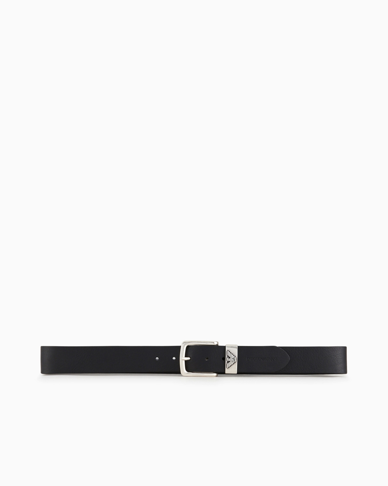 Leather belt with logo buckle Slide 2