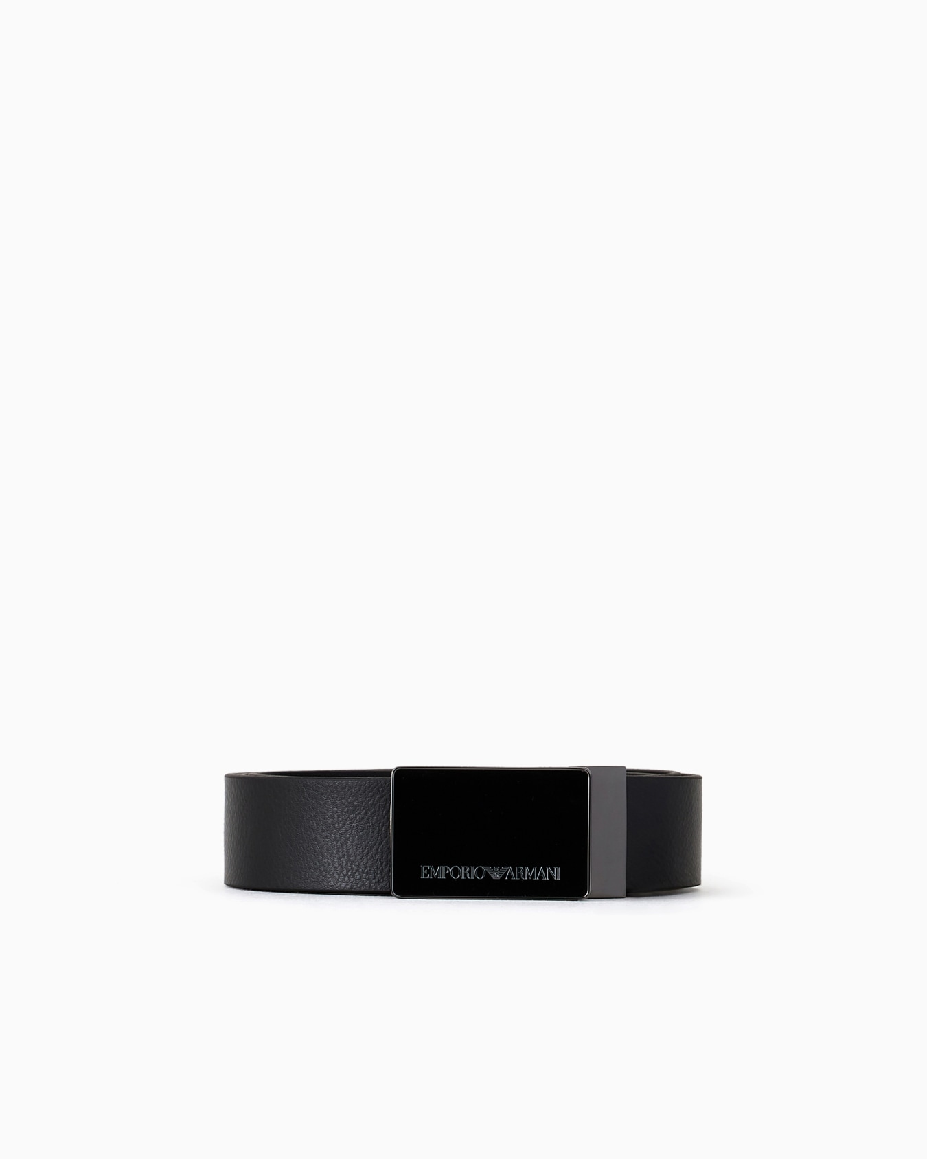Ceinture en cuir grainé avec plaque Diapositive 0